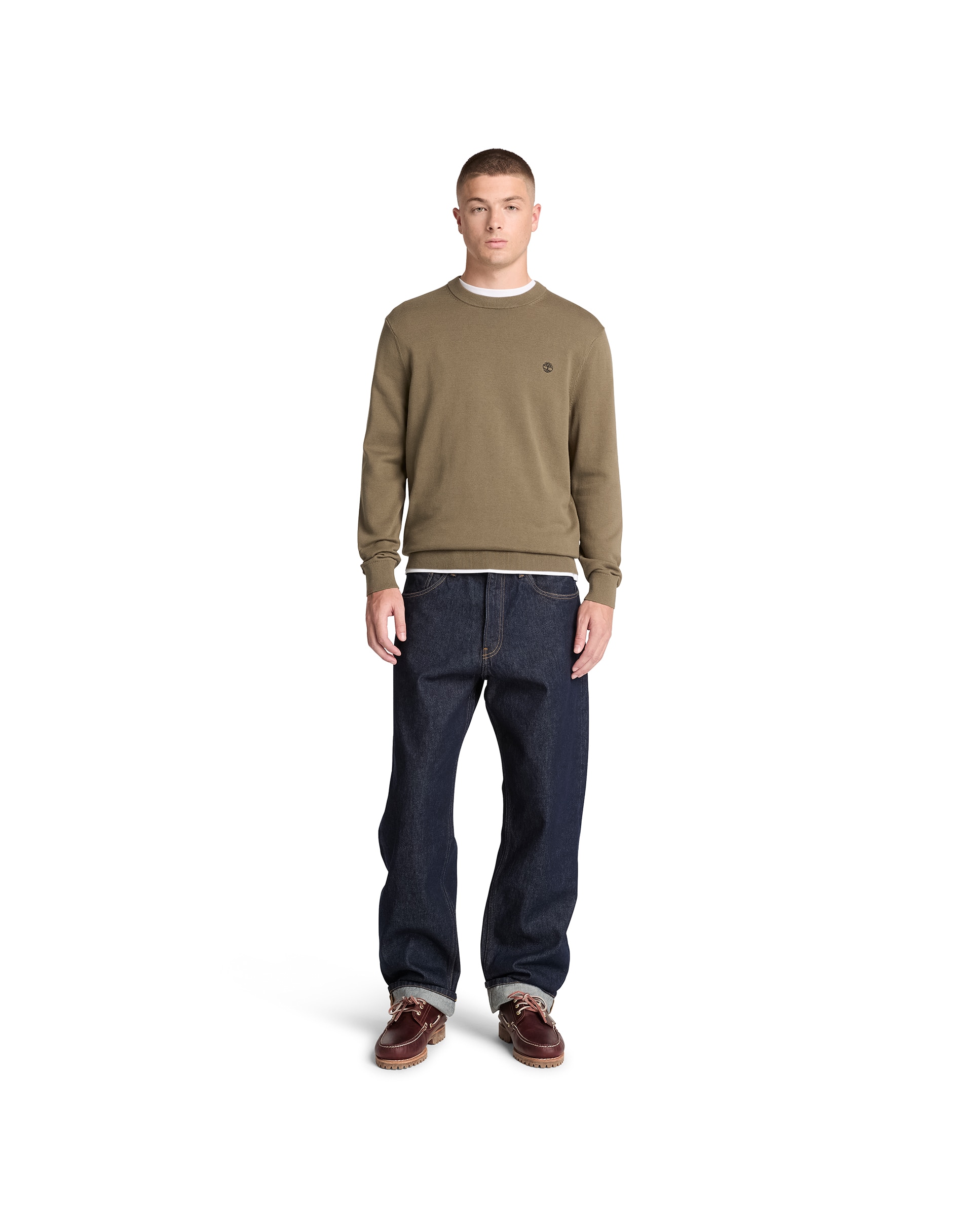 Jersey de hombre de cuello redondo de algodón williams river - Timberland - Verde Oliva Verde Oliva-2