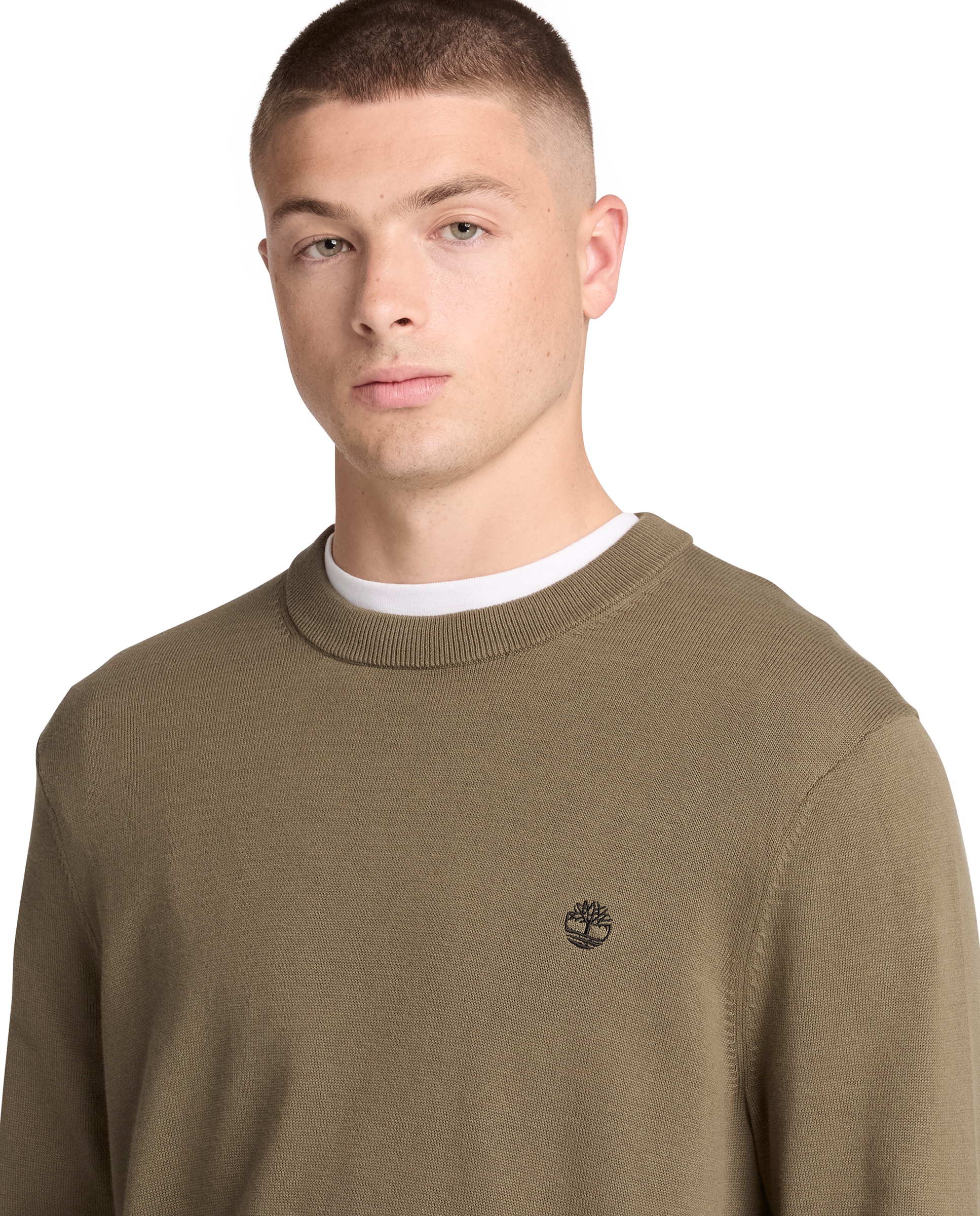 Jersey de hombre de cuello redondo de algodón williams river - Timberland - Verde Oliva Verde Oliva-3