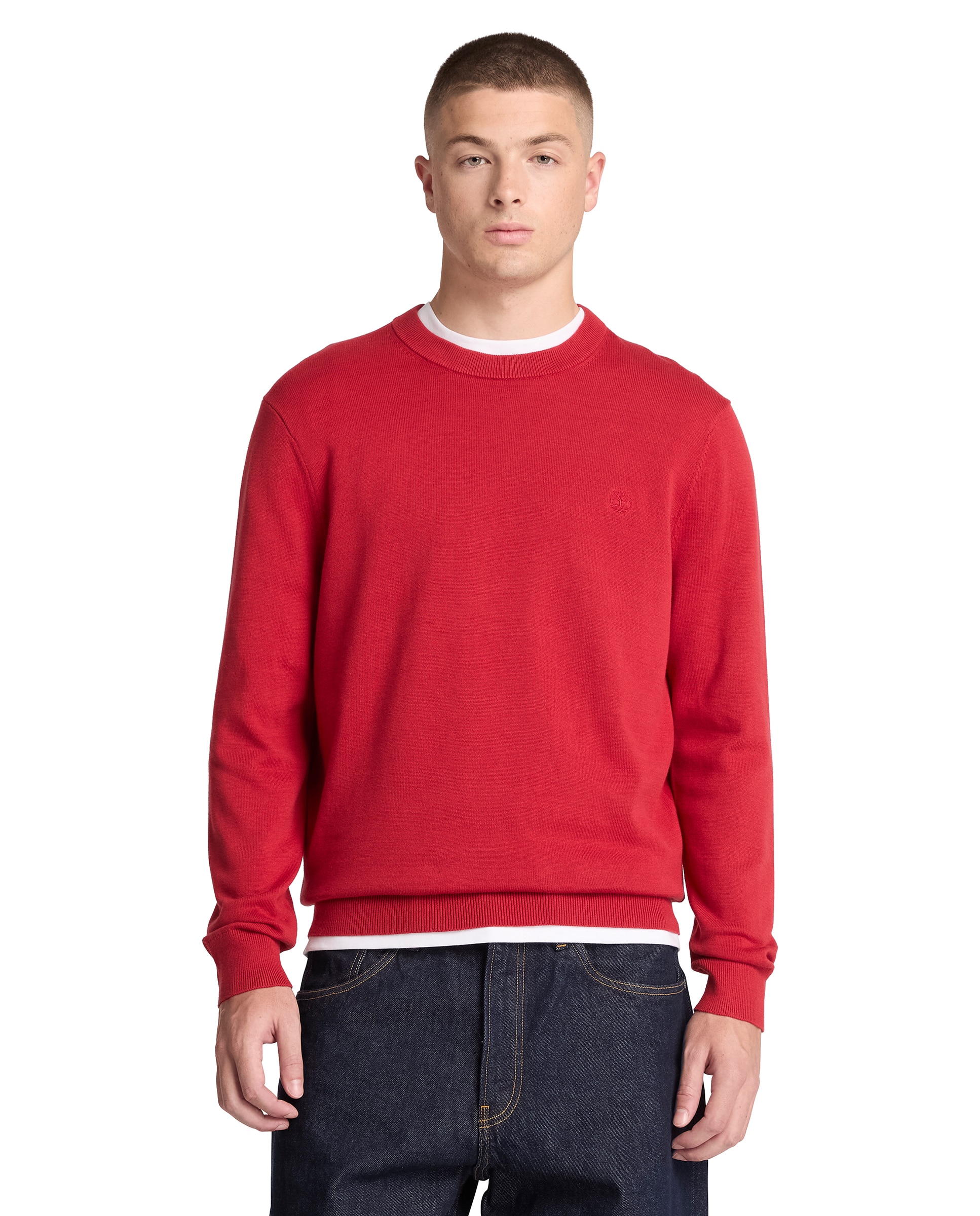 Jersey de hombre de cuello redondo de algodón williams river - Timberland - Rojo Rojo-1