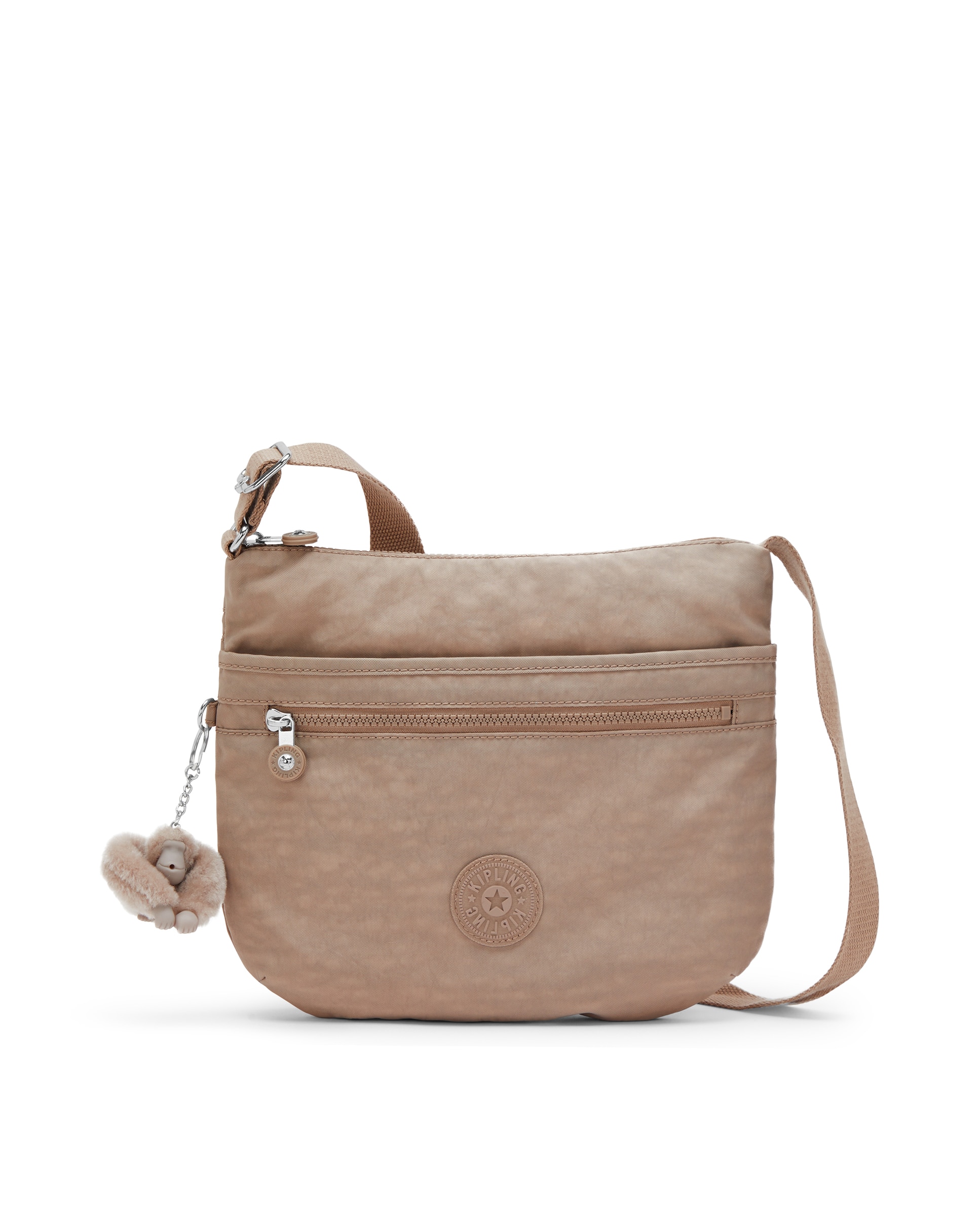 Bandolera de mujer con cremallera y asa regulable - Kipling - Beige Beige-1