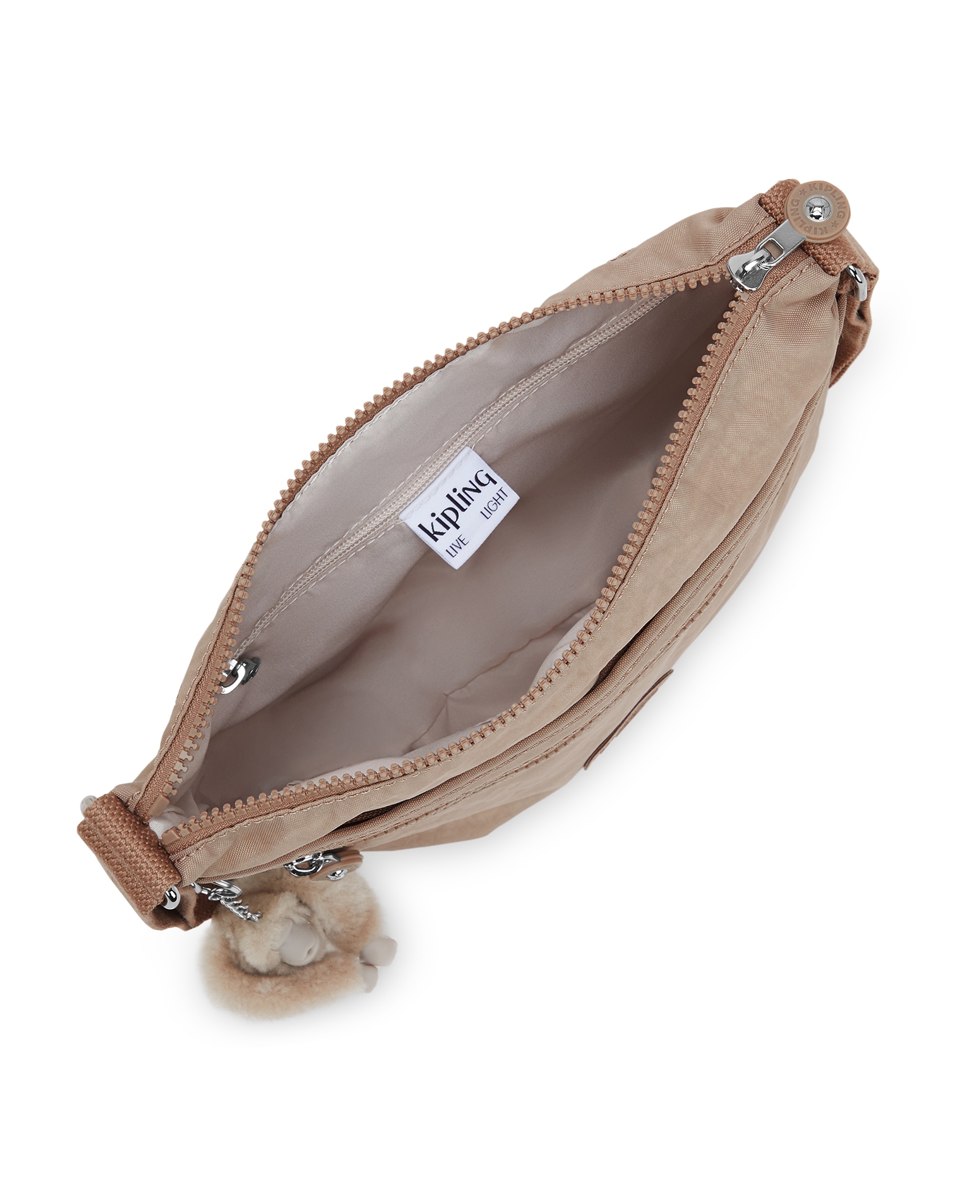 Bandolera de mujer con cremallera y asa regulable - Kipling - Beige Beige-2