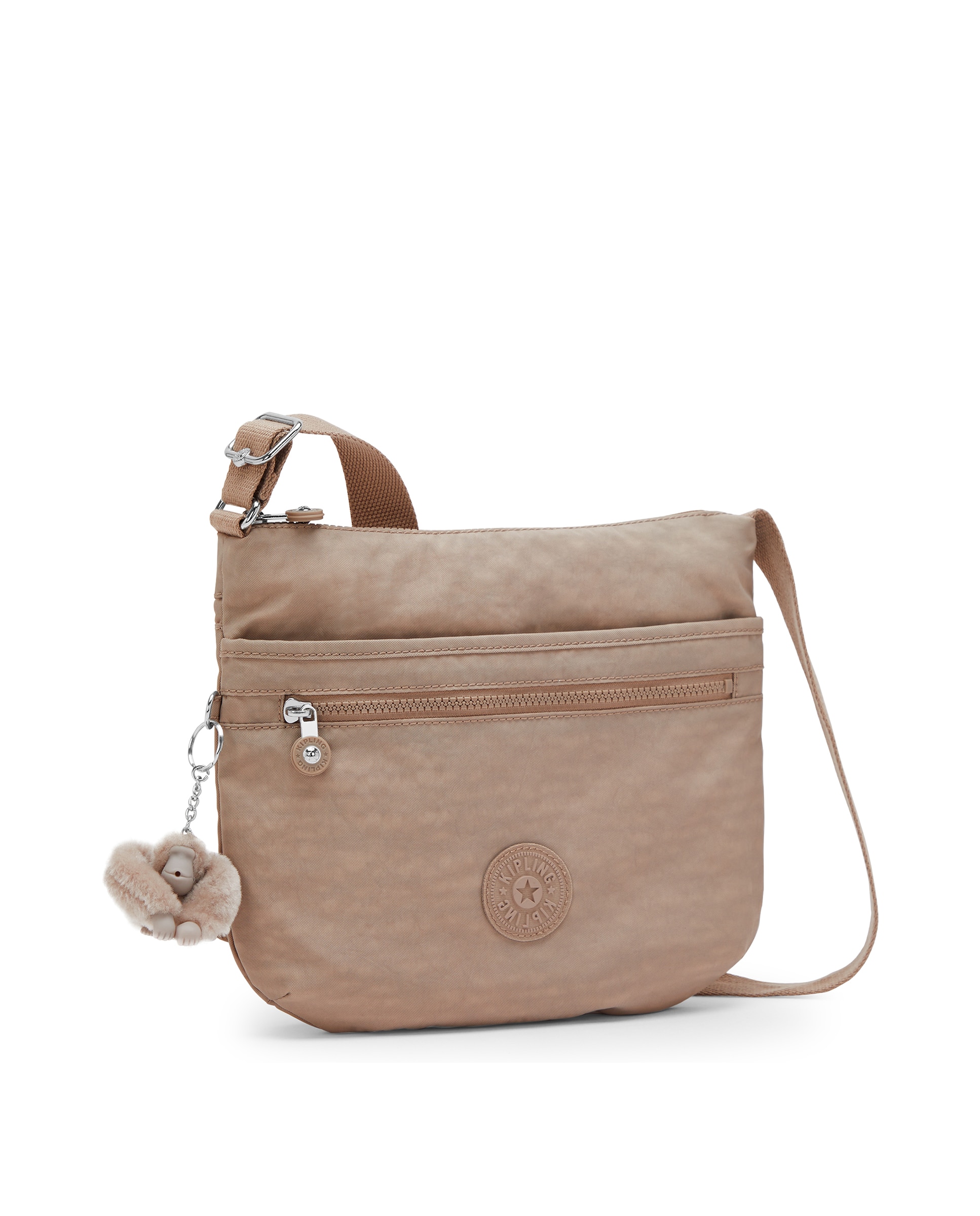 Bandolera de mujer con cremallera y asa regulable - Kipling - Beige Beige-4
