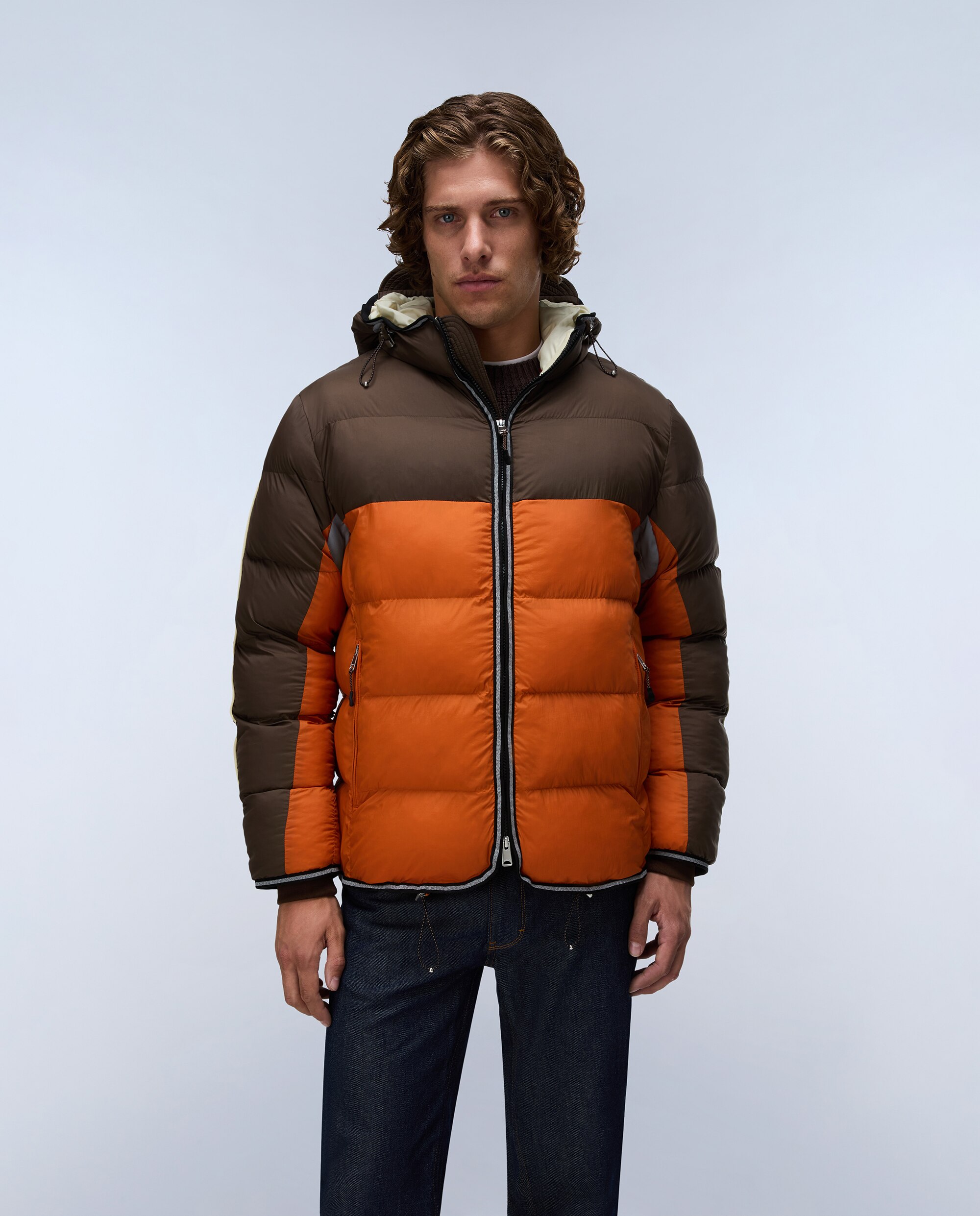 Plumífero de hombre archive jkt cb con capucha - Napapijri - Marrón / Naranja Marrón / Naranja-2