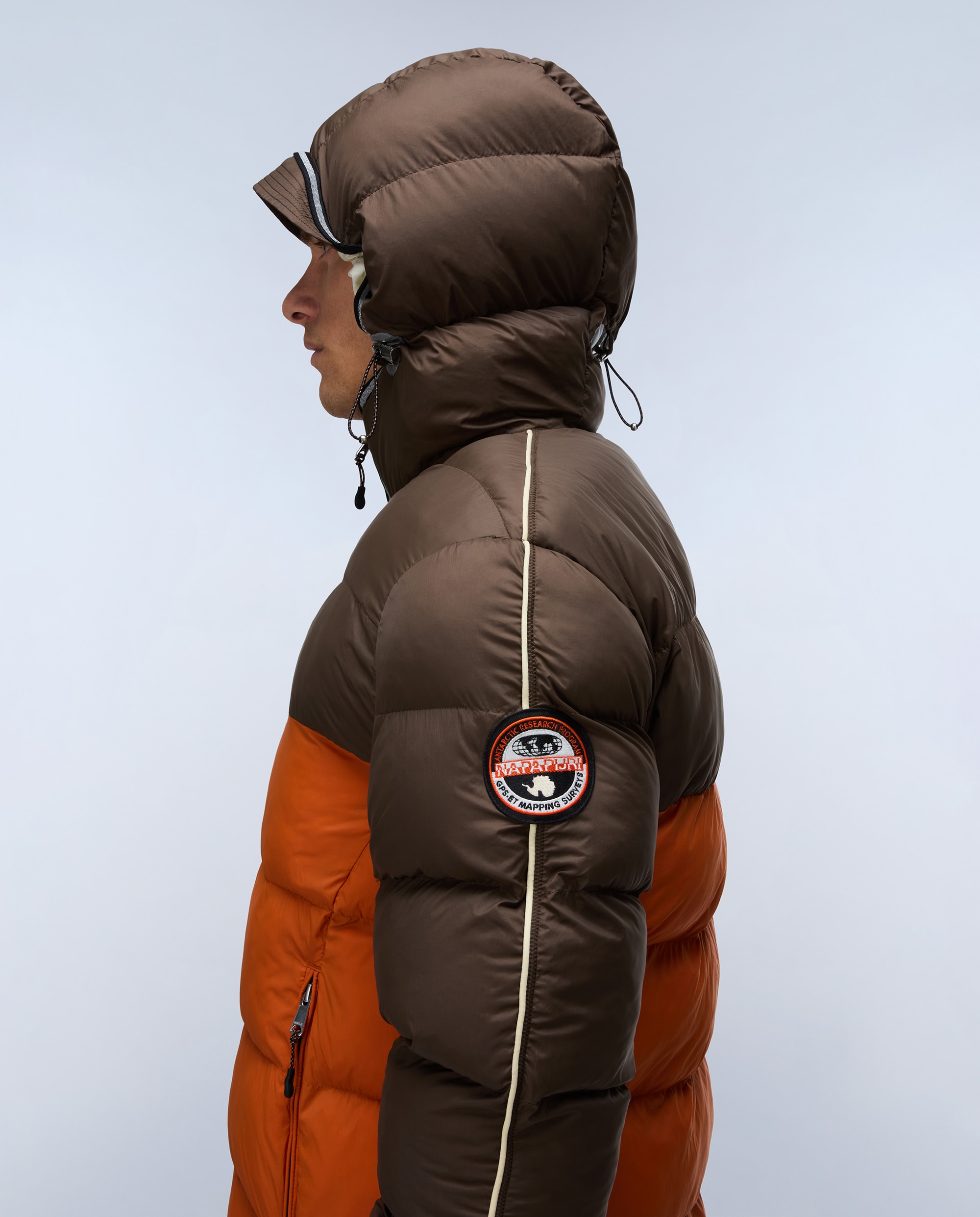 Plumífero de hombre archive jkt cb con capucha - Napapijri - Marrón / Naranja Marrón / Naranja-6