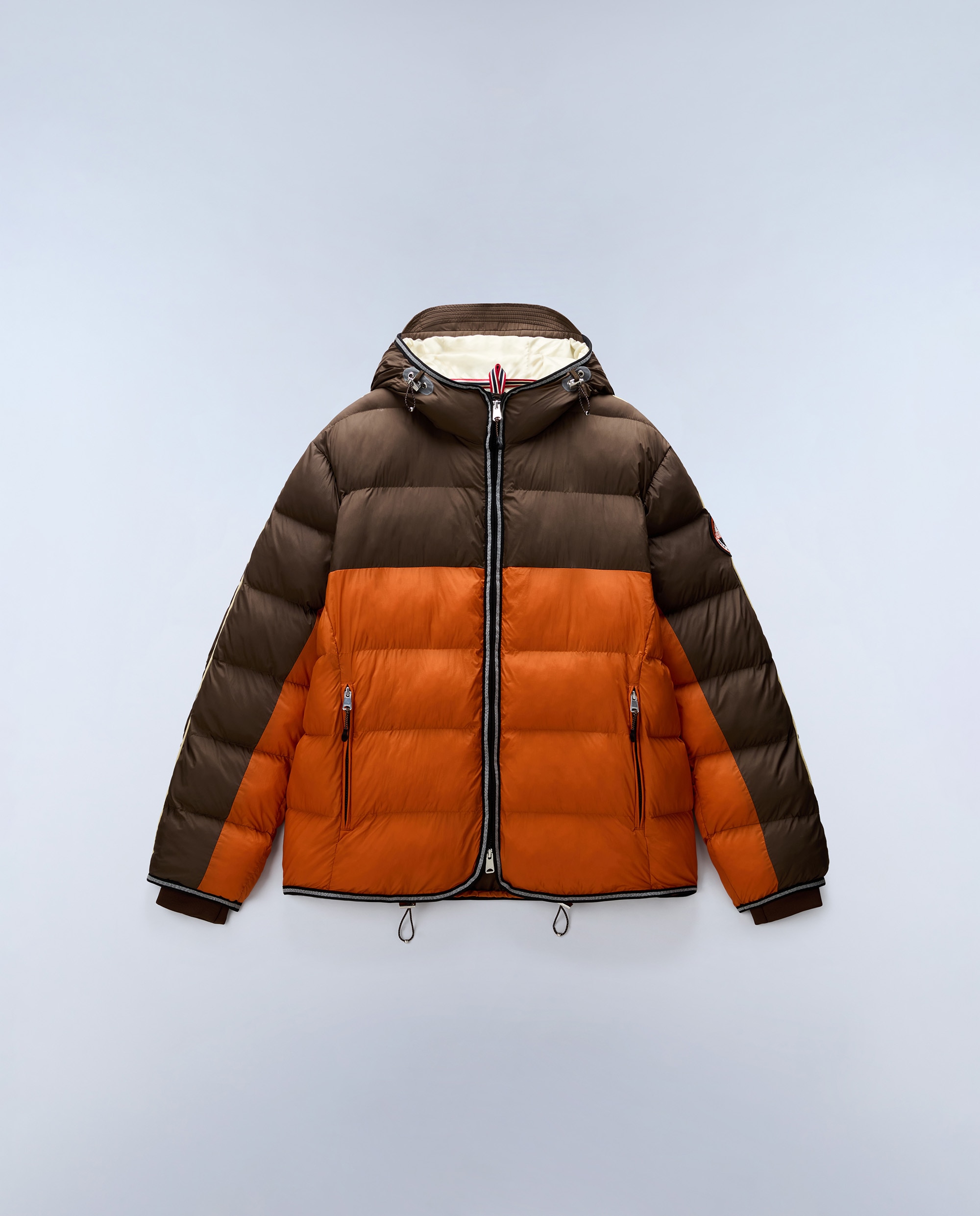 Plumífero de hombre archive jkt cb con capucha - Napapijri - Marrón / Naranja Marrón / Naranja-7