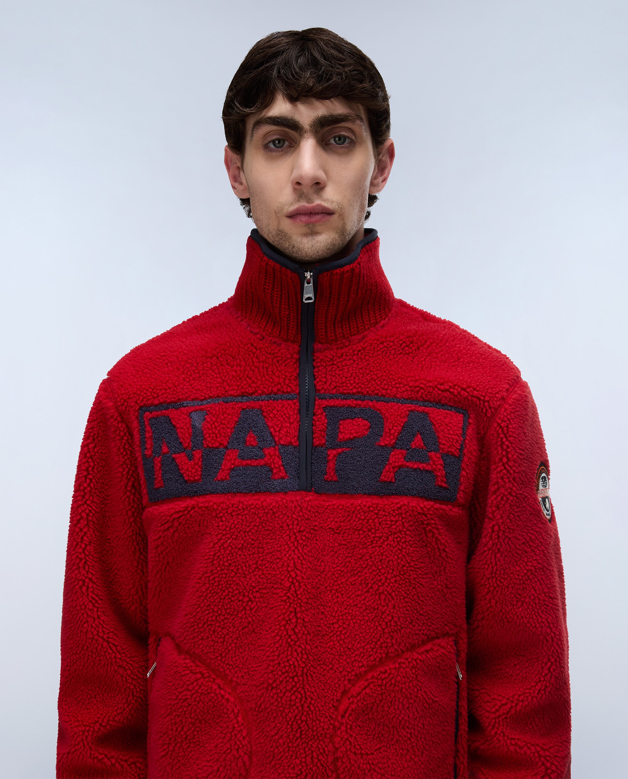 Sudadera de felpa de hombre archive hz con media cremallera - Napapijri - Granate Granate-2