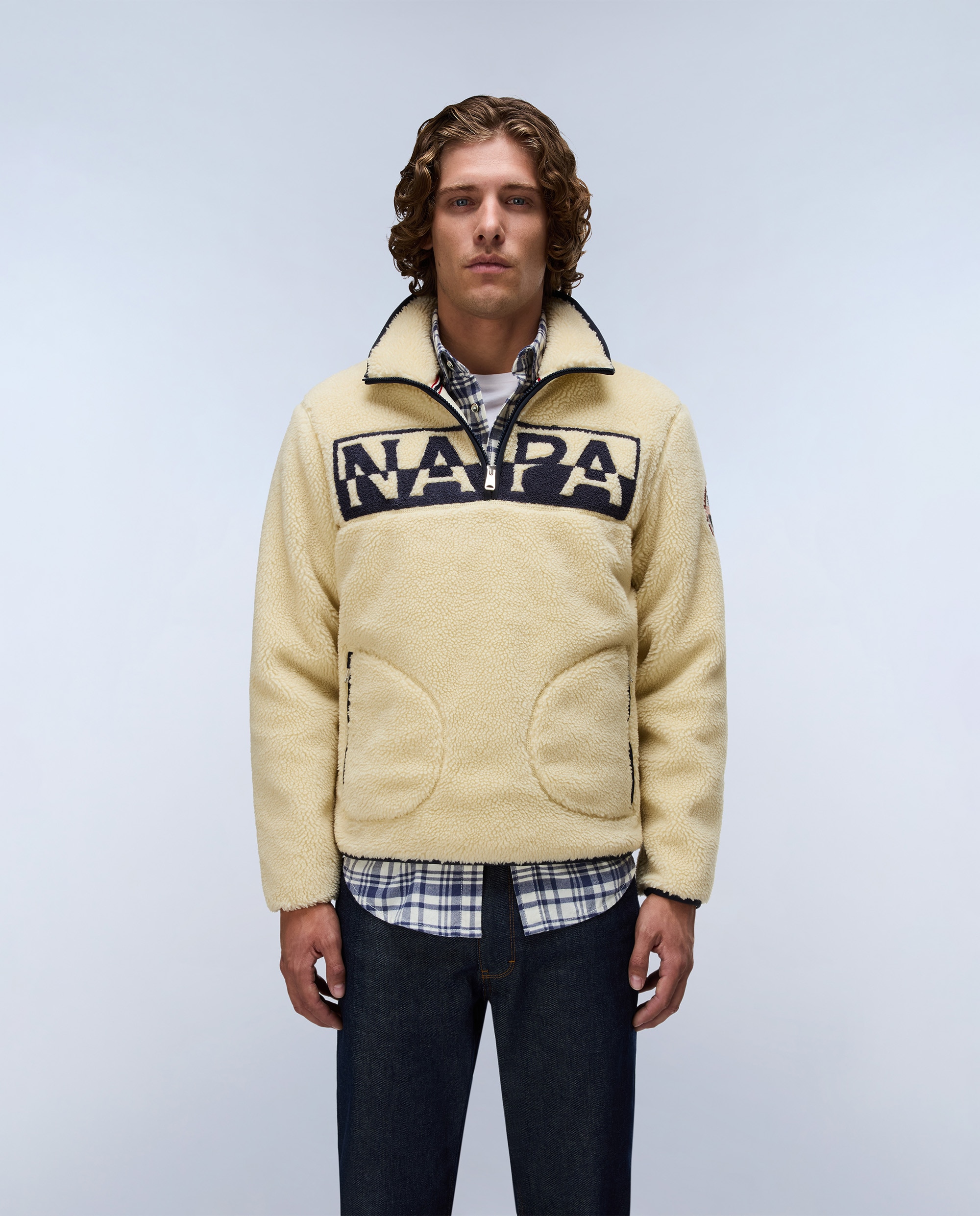 Sudadera de felpa de hombre archive fz con cremallera - Napapijri - Marrón chocolate Marrón chocolate-2