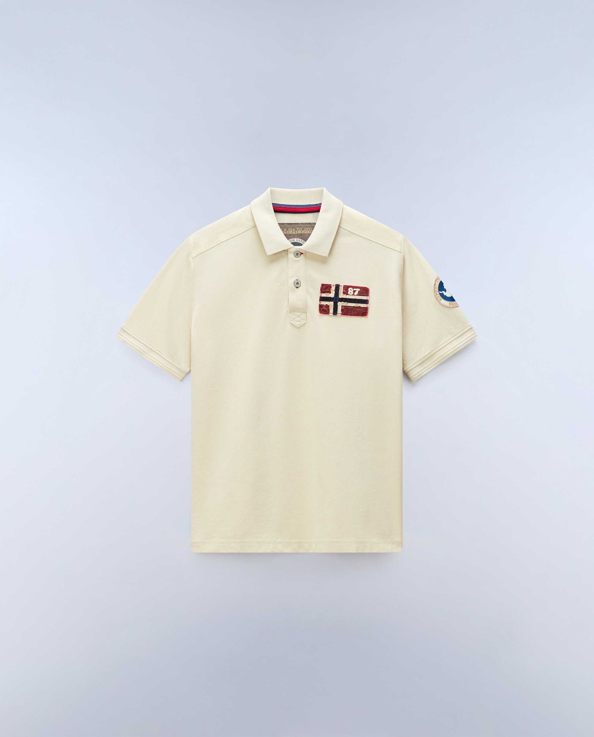 Polo de hombre archive con logo frontal de manga corta - Napapijri - Crema Crema-6