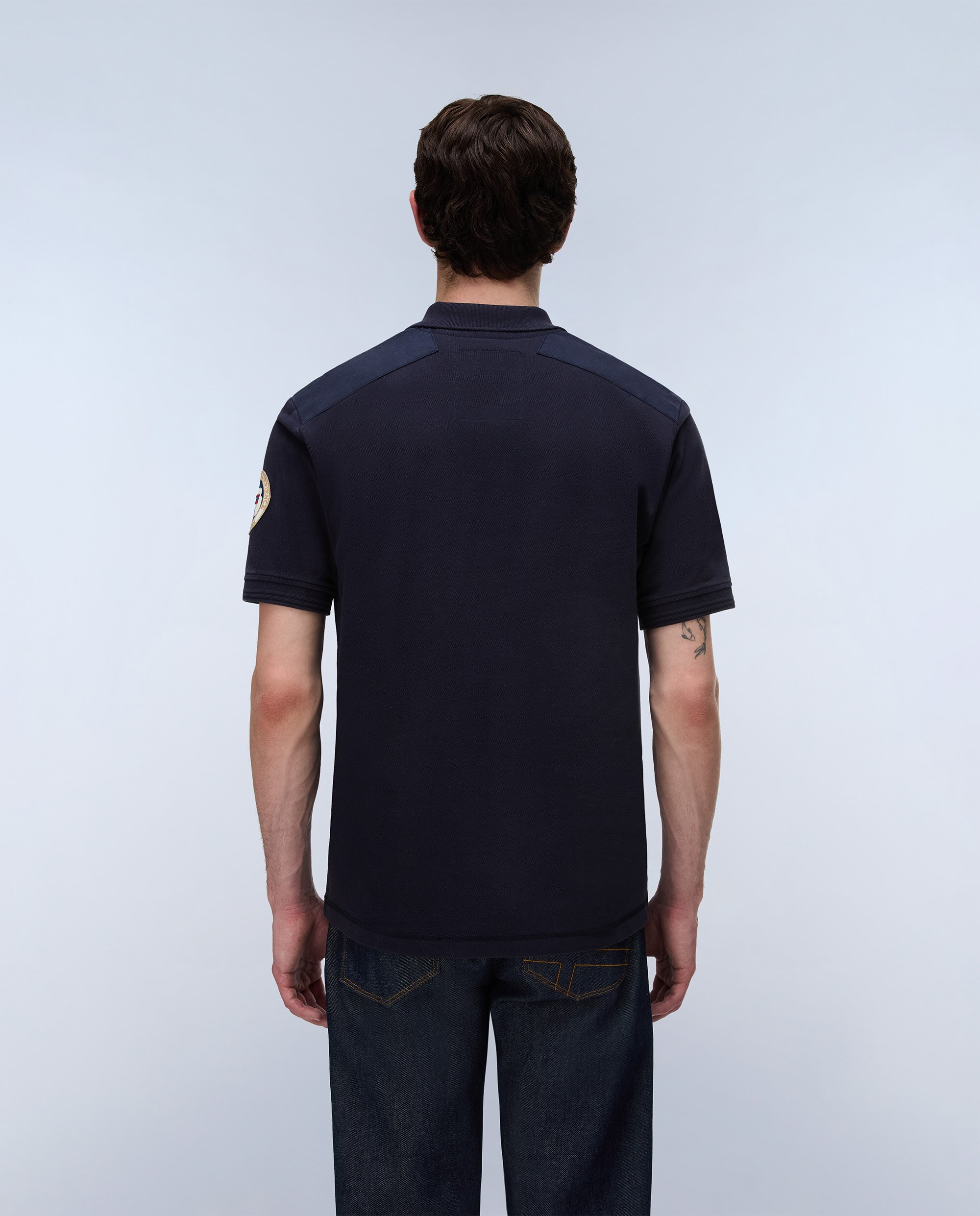 Polo de hombre archive con logo frontal de manga corta - Napapijri - Azul marino Azul marino-4