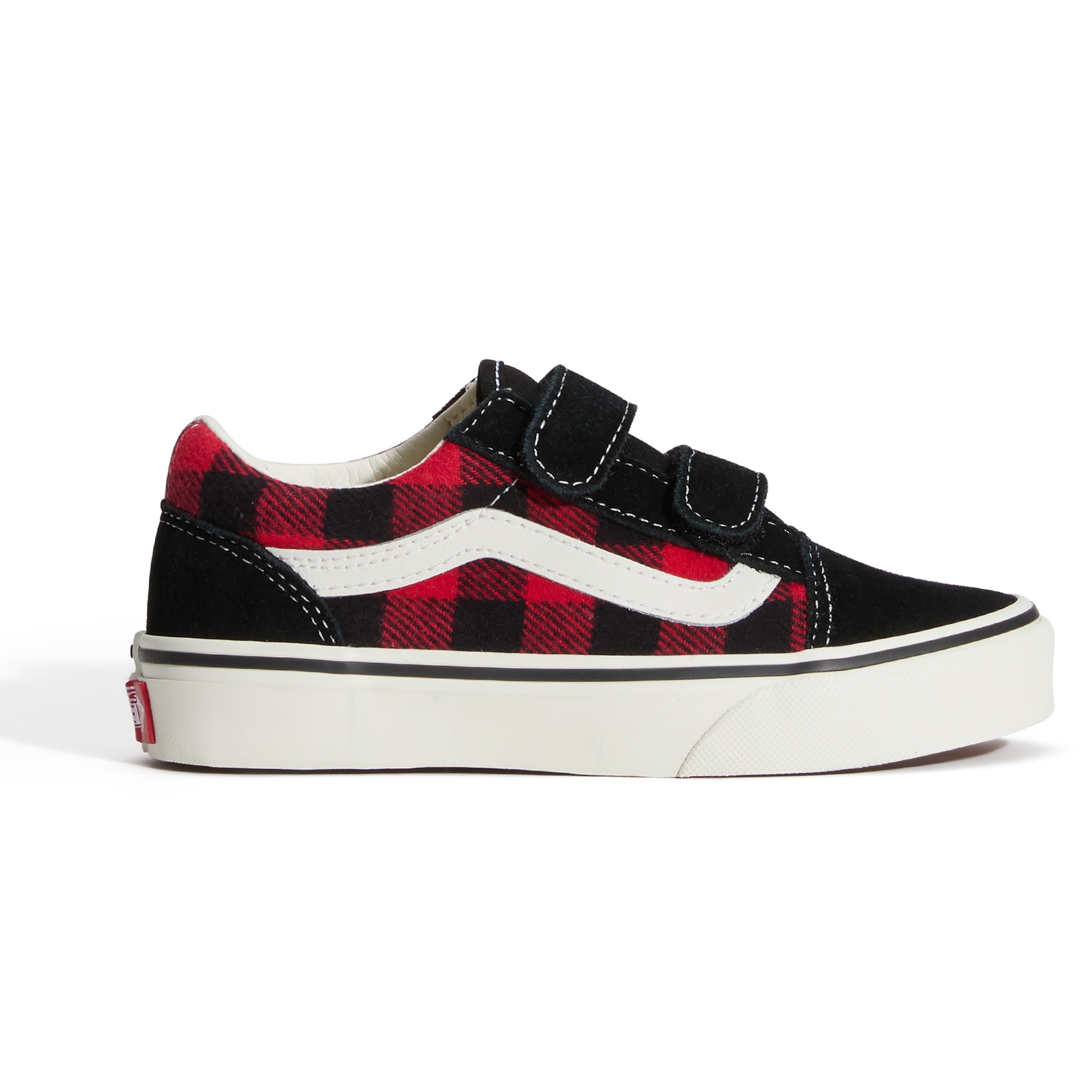 Zapatilla casual para niñas Old Skool Vans con Velcro. - Rojo / Negro Rojo / Negro-1