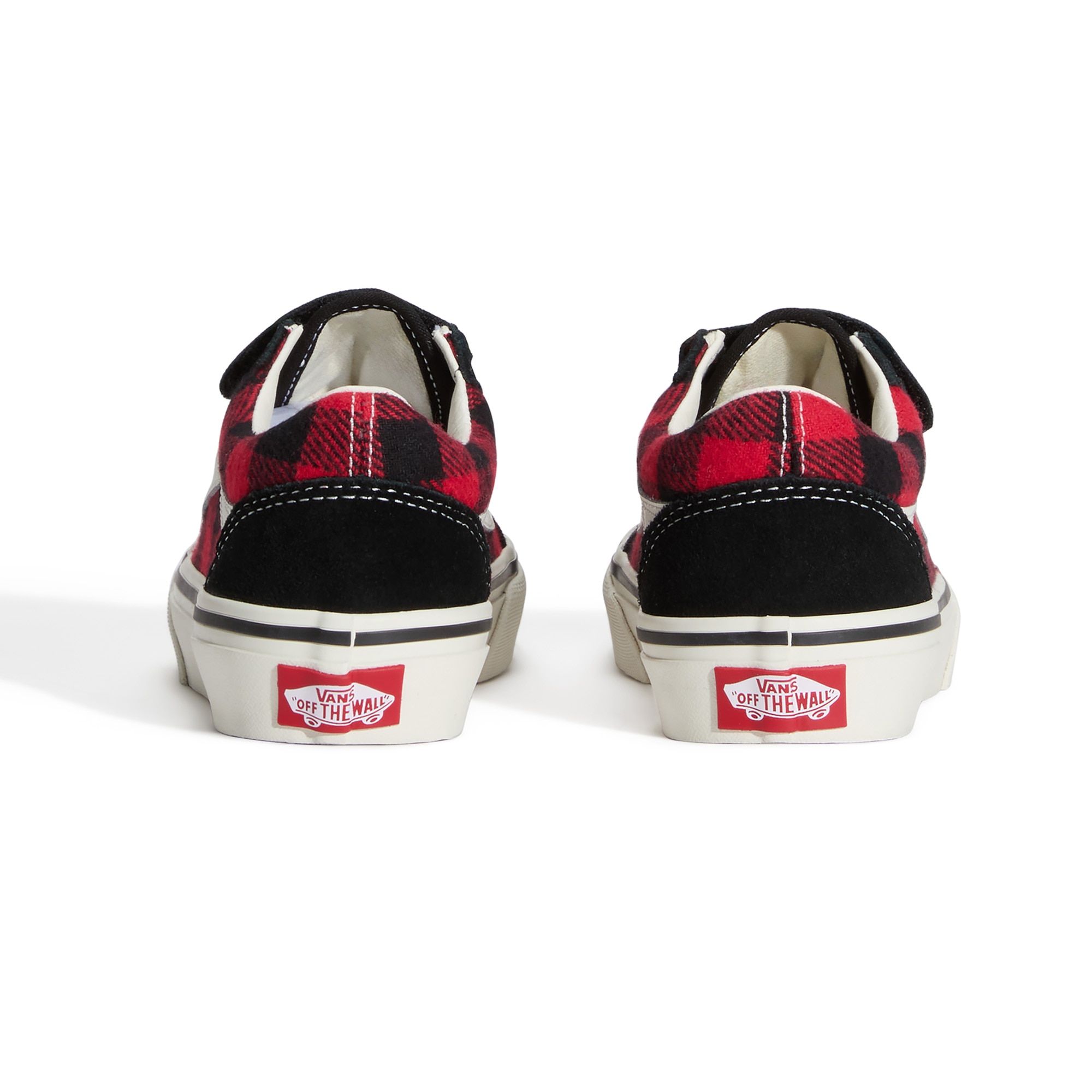Zapatilla casual para niñas Old Skool Vans con Velcro. - Rojo / Negro Rojo / Negro-4