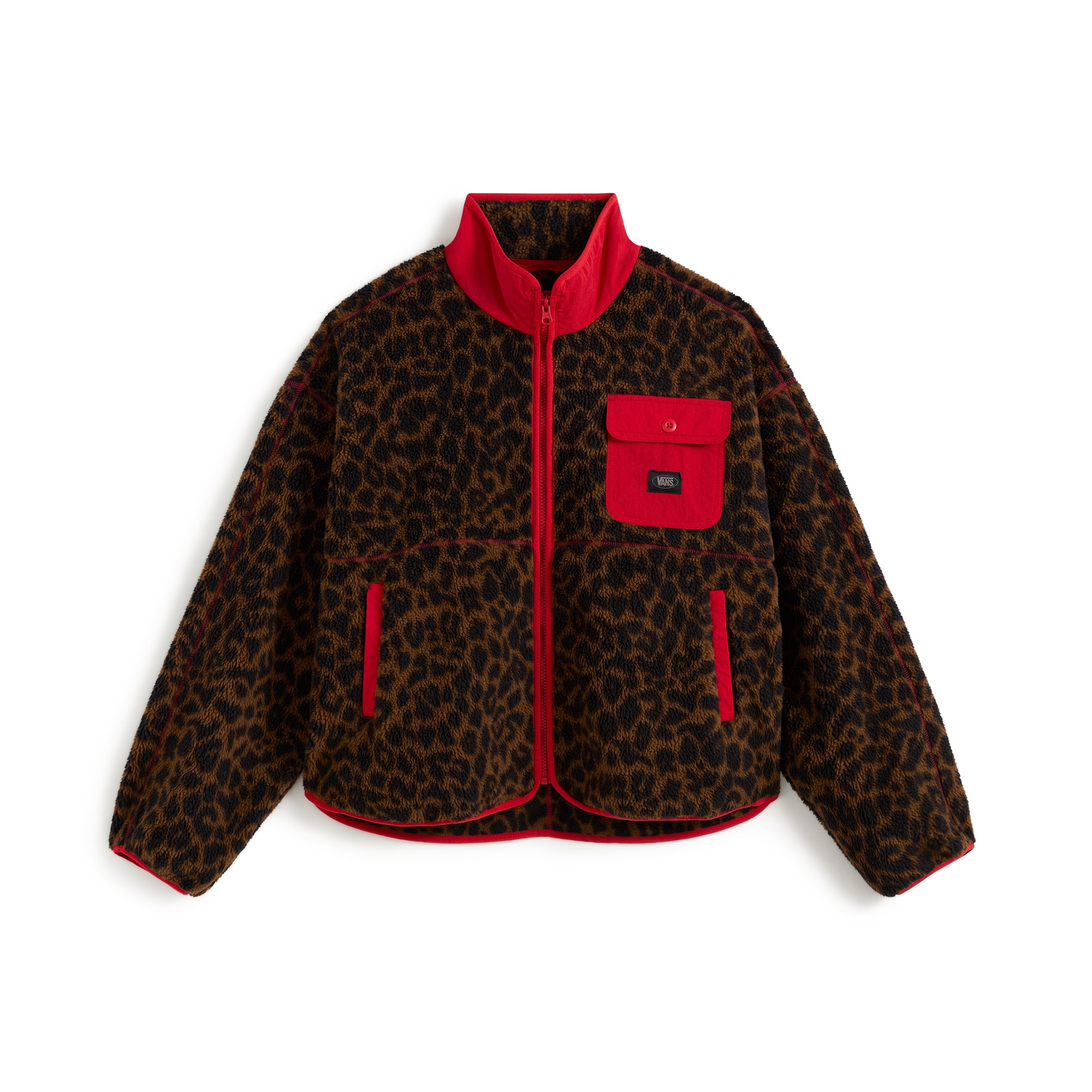 Chaqueta casual de mujer Printed High Pile Jacket Vans - Marrón chocolate Marrón chocolate-1