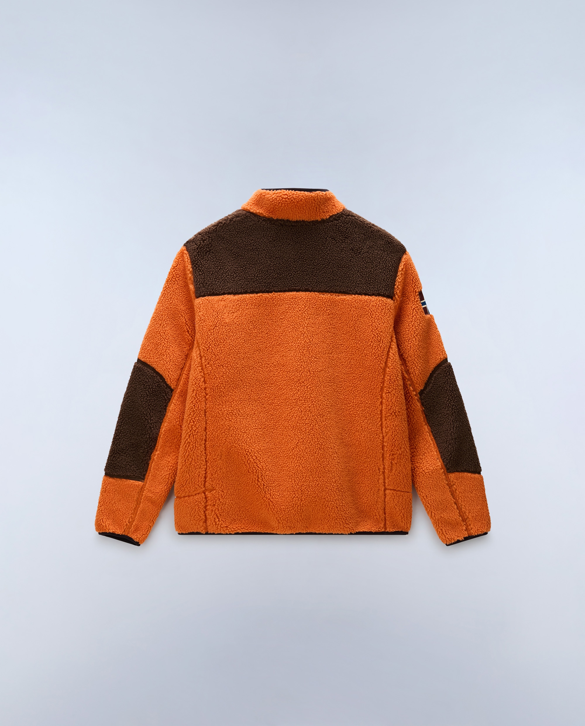 Sudadera de forro polar de hombre yupik fz con cremallera con cuello alto - Napapijri - Marrón / Naranja Marrón / Naranja-6