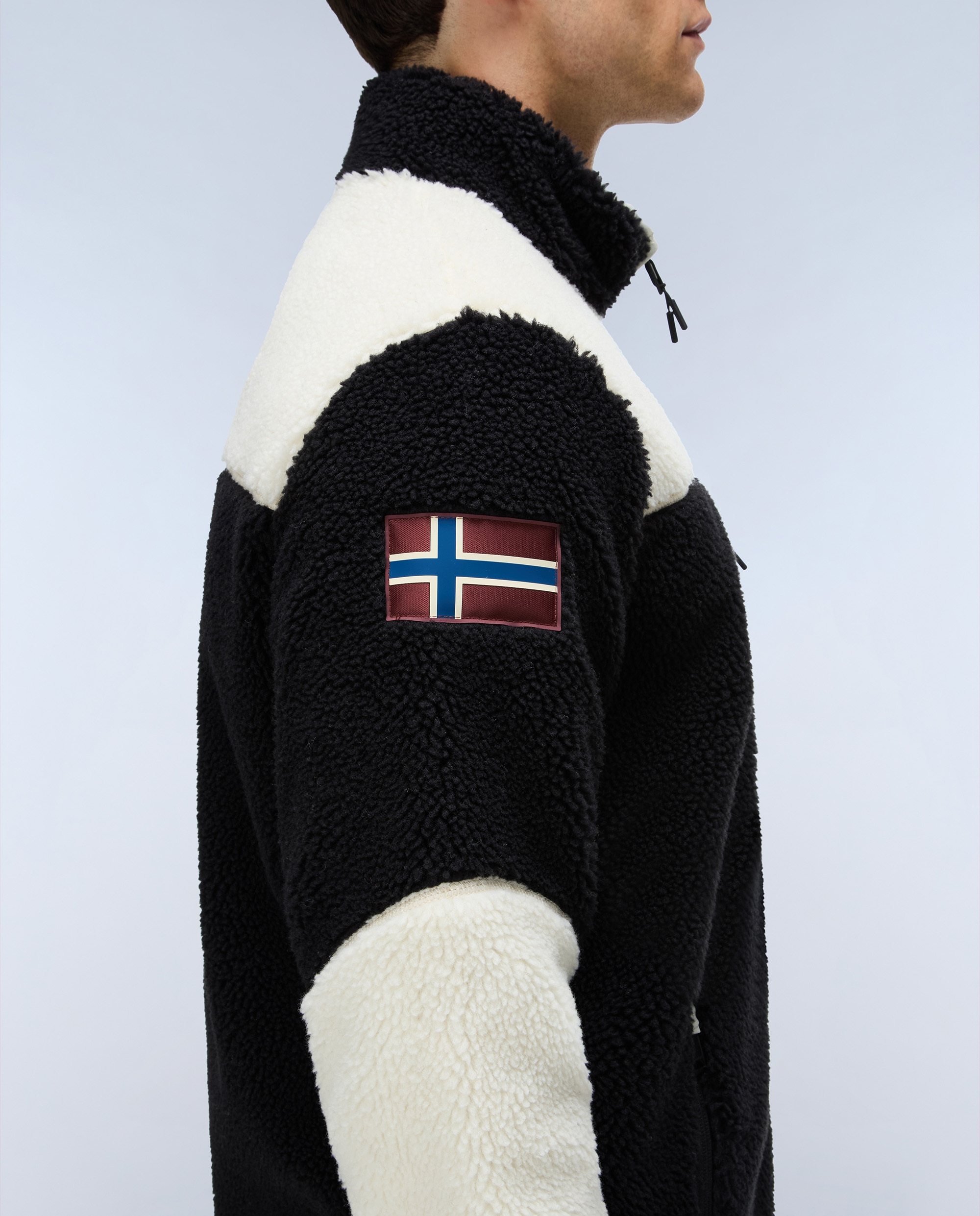 Sudadera de forro polar de hombre yupik fz con cremallera con cuello alto - Napapijri - Negro Negro-5