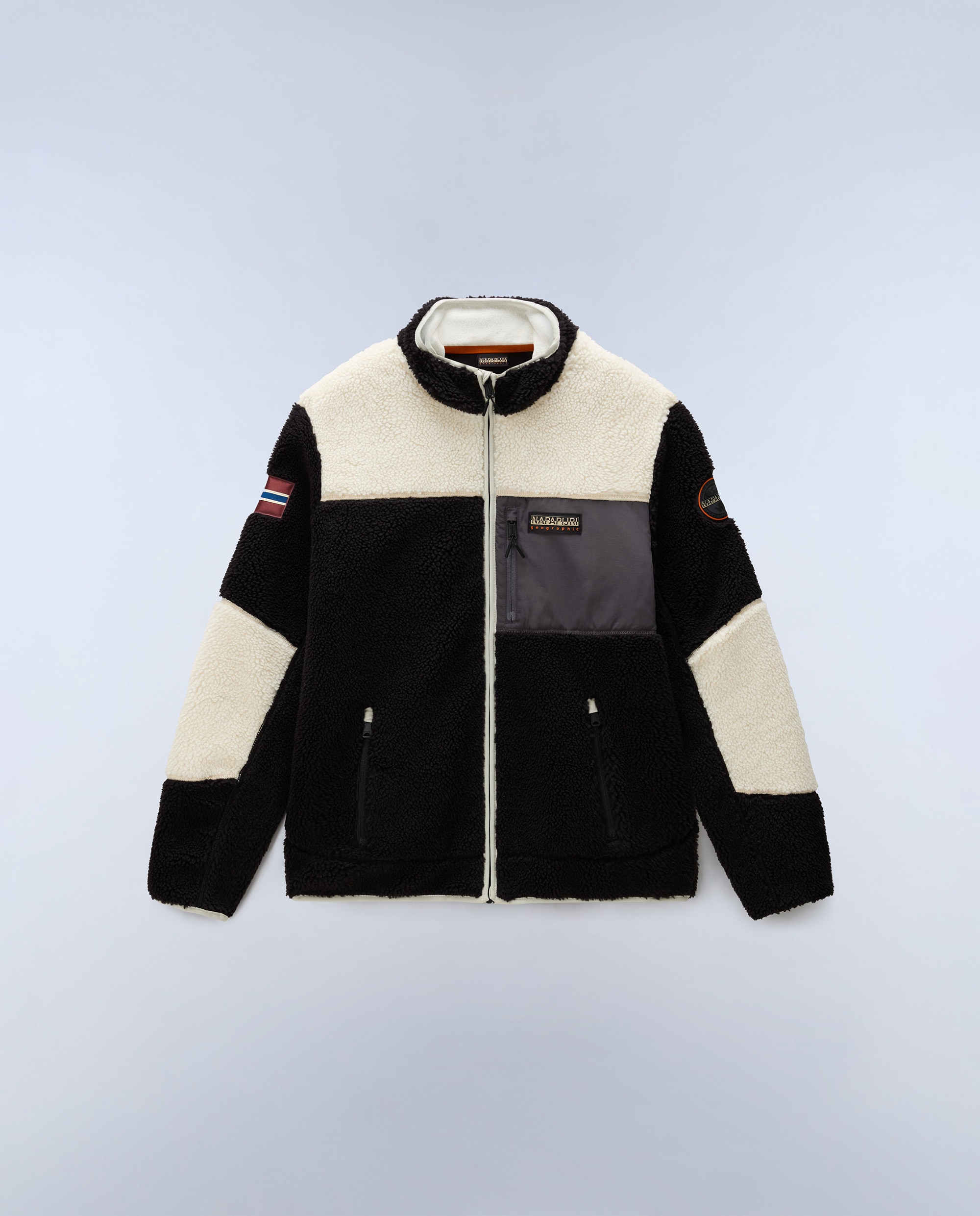 Sudadera de forro polar de hombre yupik fz con cremallera con cuello alto - Napapijri - Negro Negro-8