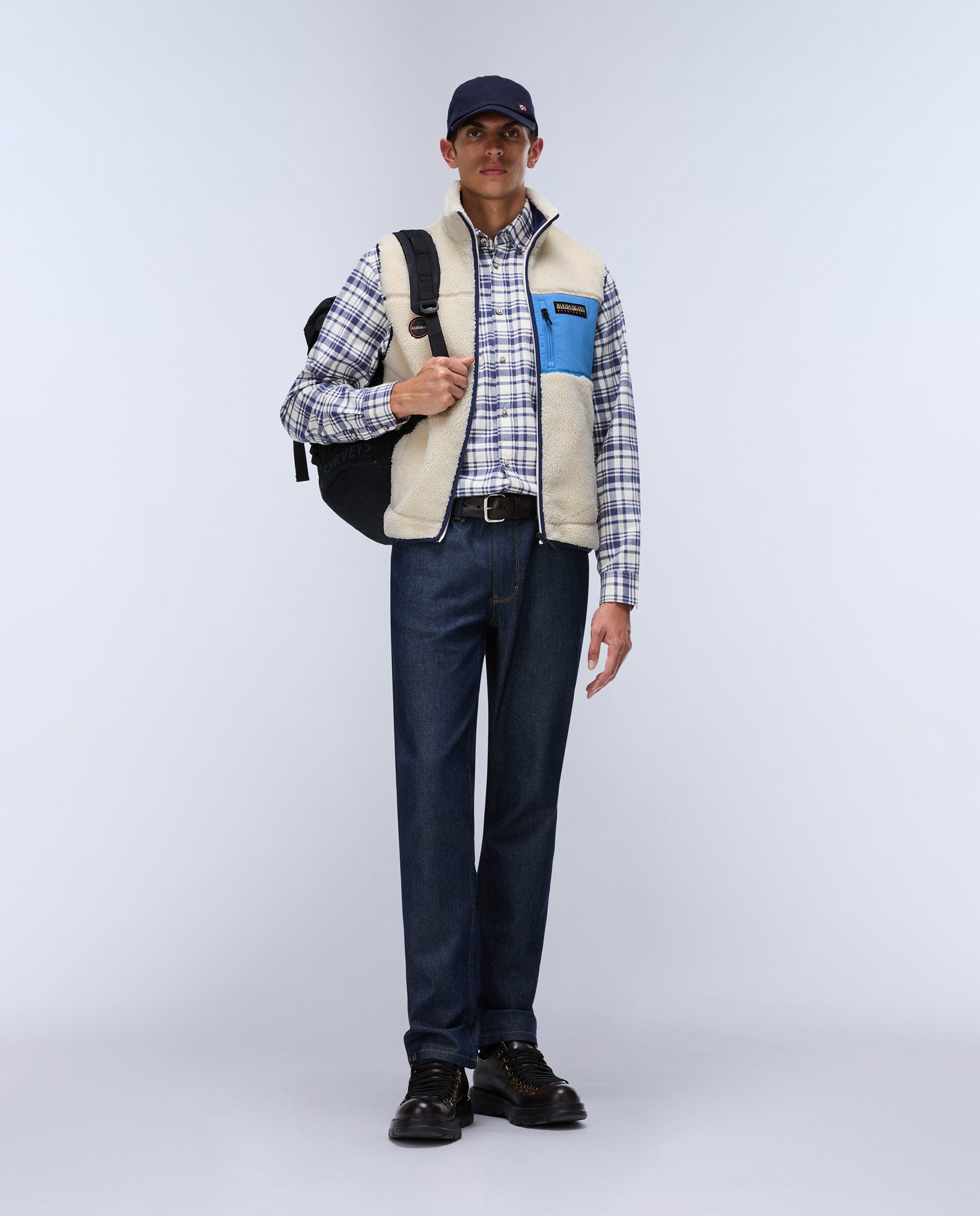 Imagen 0 de Chaleco forro polar de hombre yupik  v con cremallera Blanco / Azul