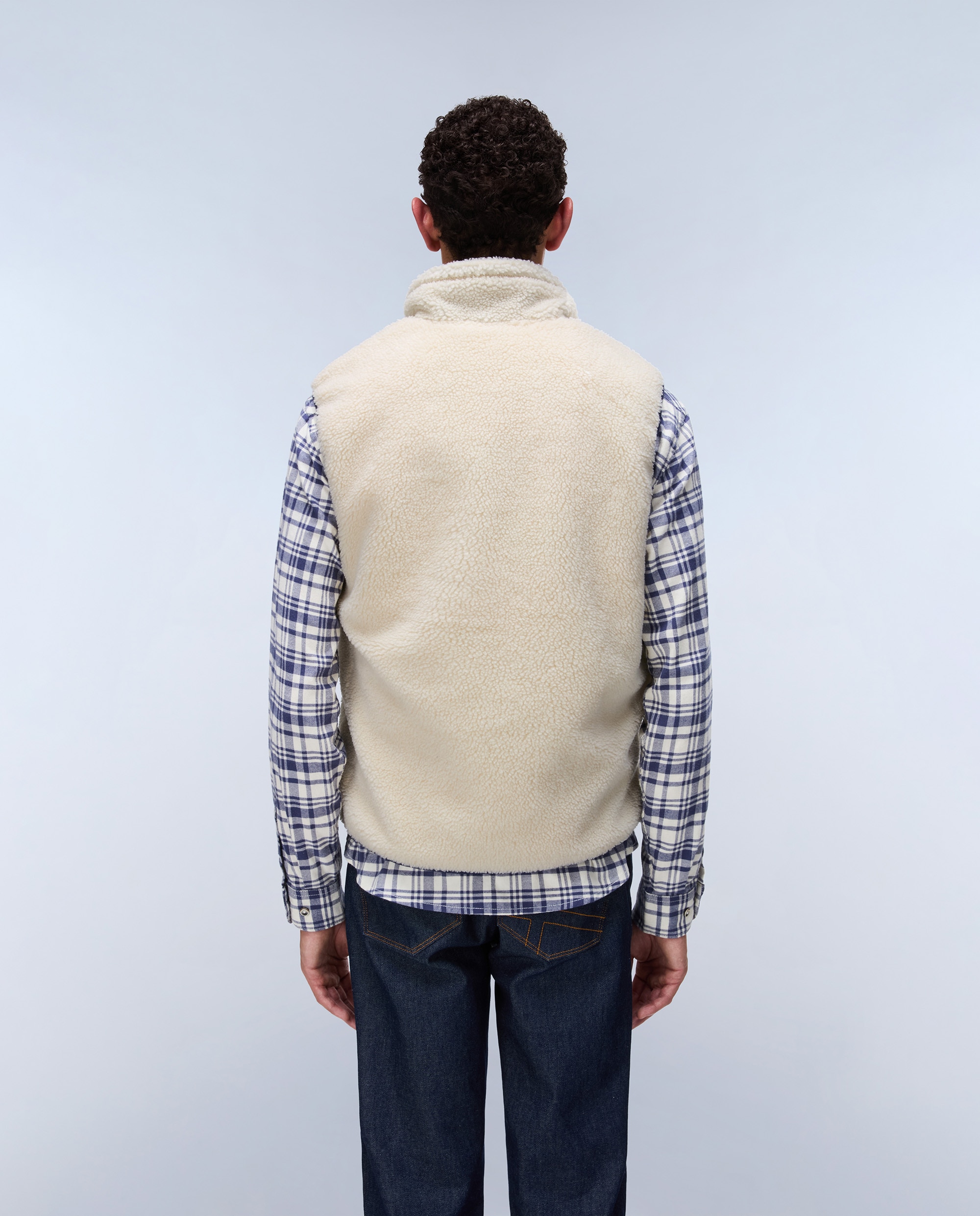 Chaleco forro polar de hombre yupik v con cremallera - Napapijri - Blanco / Azul Blanco / Azul-5