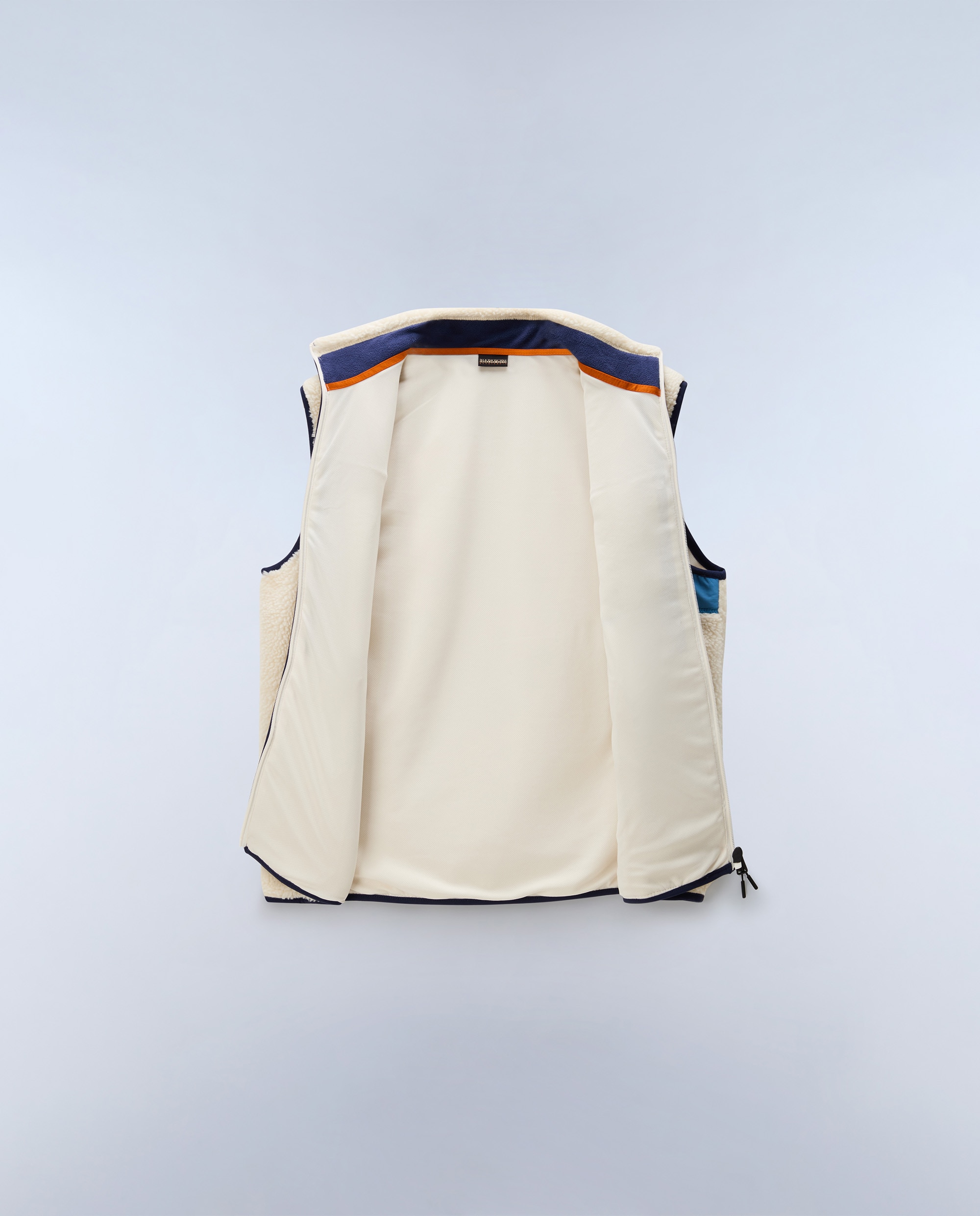 Chaleco forro polar de hombre yupik v con cremallera - Napapijri - Blanco / Azul Blanco / Azul-6