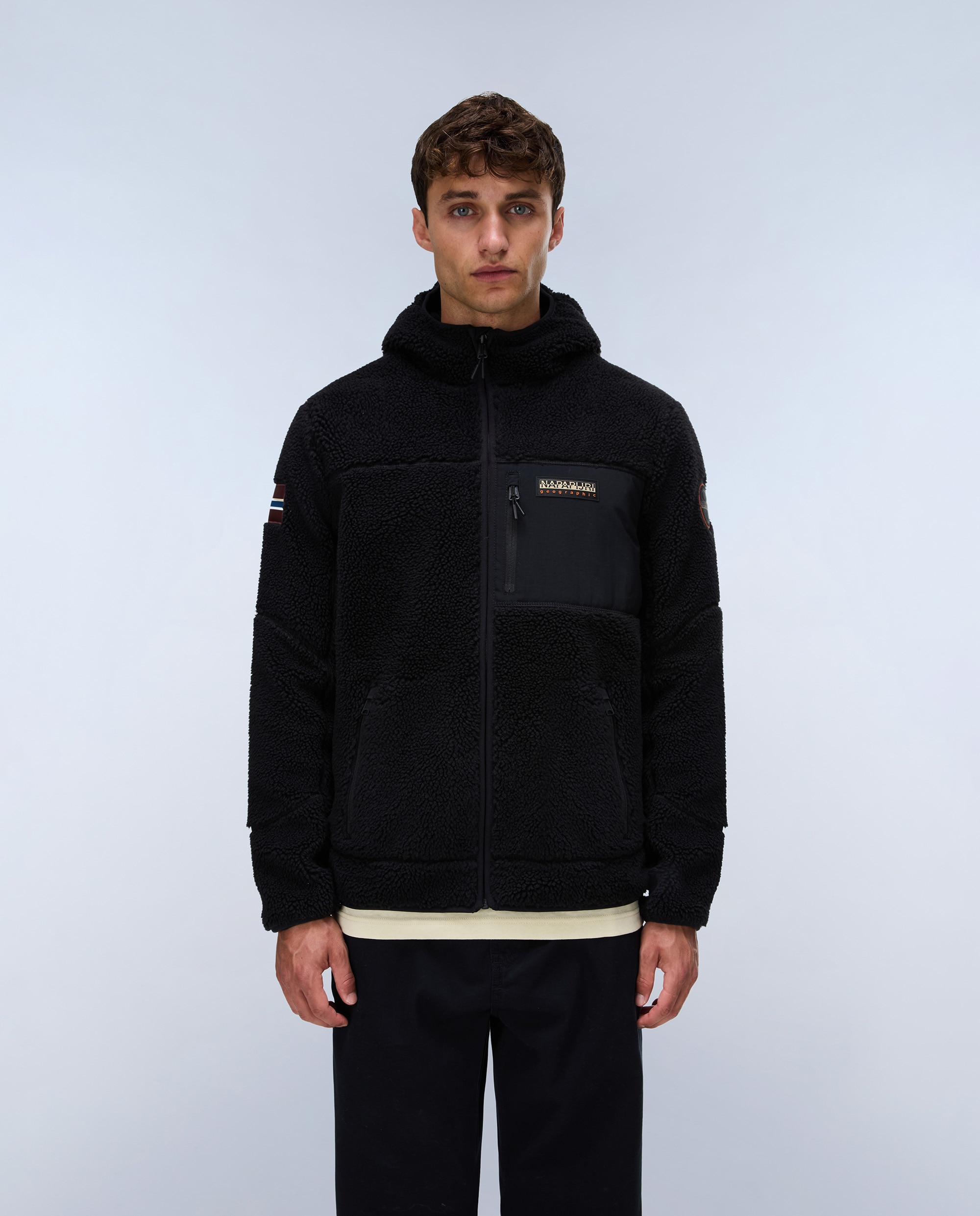 Sudadera de forro polar de hombre yupik fzh con cremallera y con capucha - Napapijri - Negro Negro-1