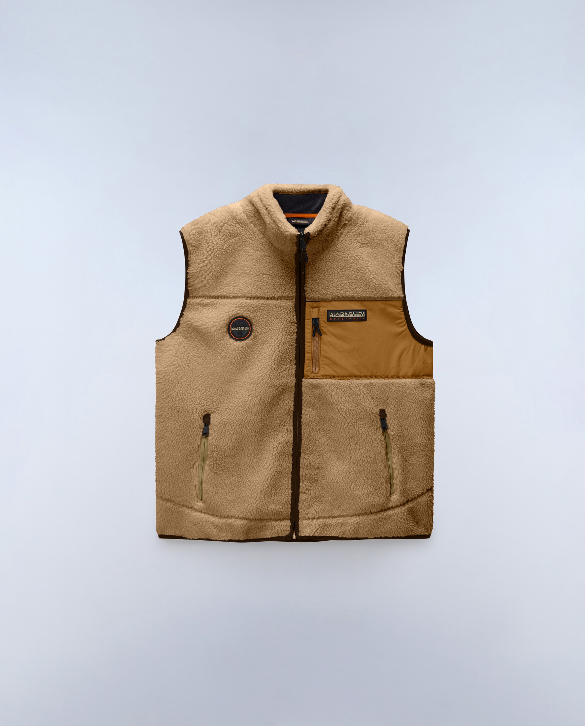 Chaleco forro polar de hombre yupik v con cremallera - Napapijri - Marrón Marrón-7
