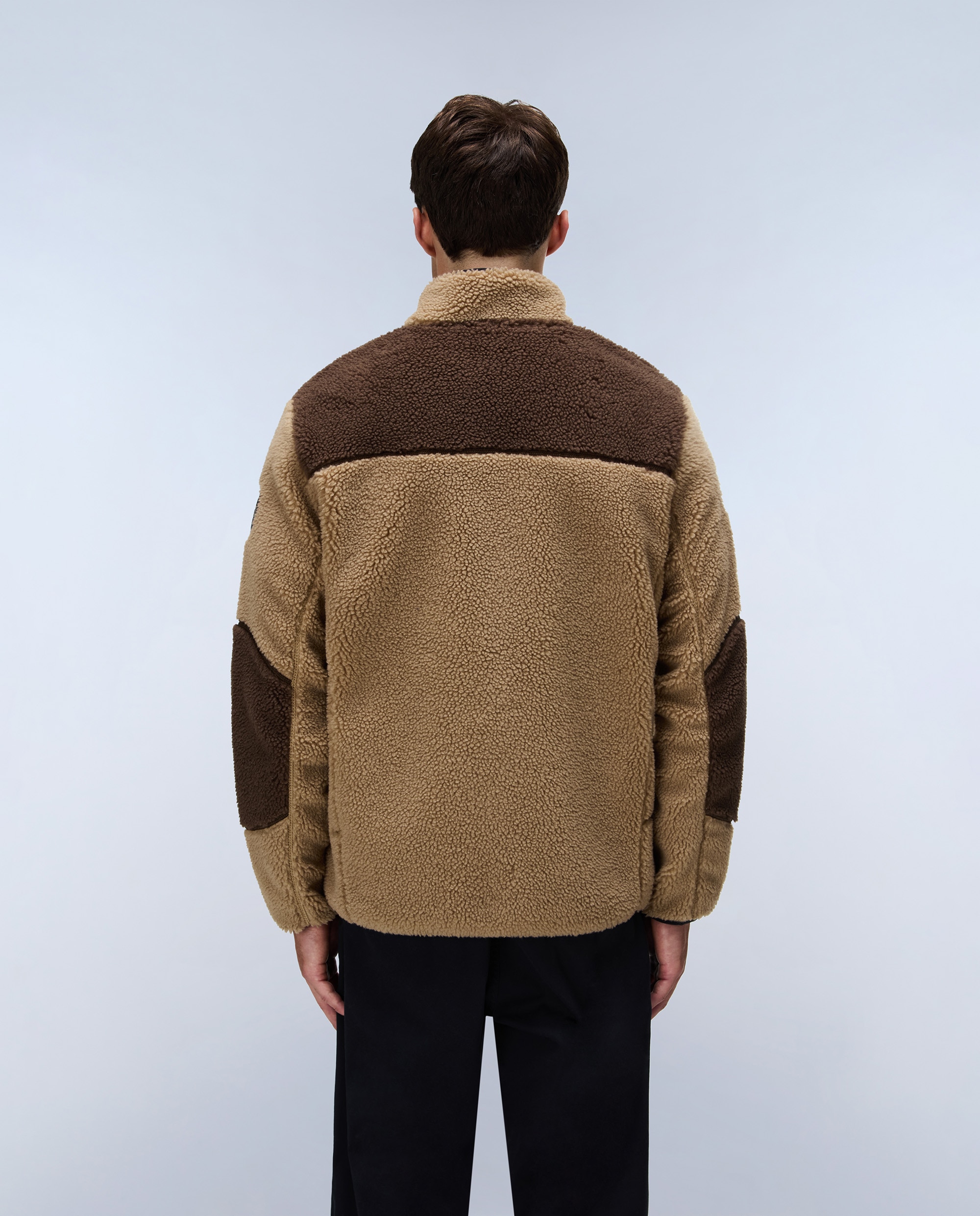 Sudadera de forro polar de hombre yupik fz con cremallera con cuello alto - Napapijri - Marrón Marrón-4