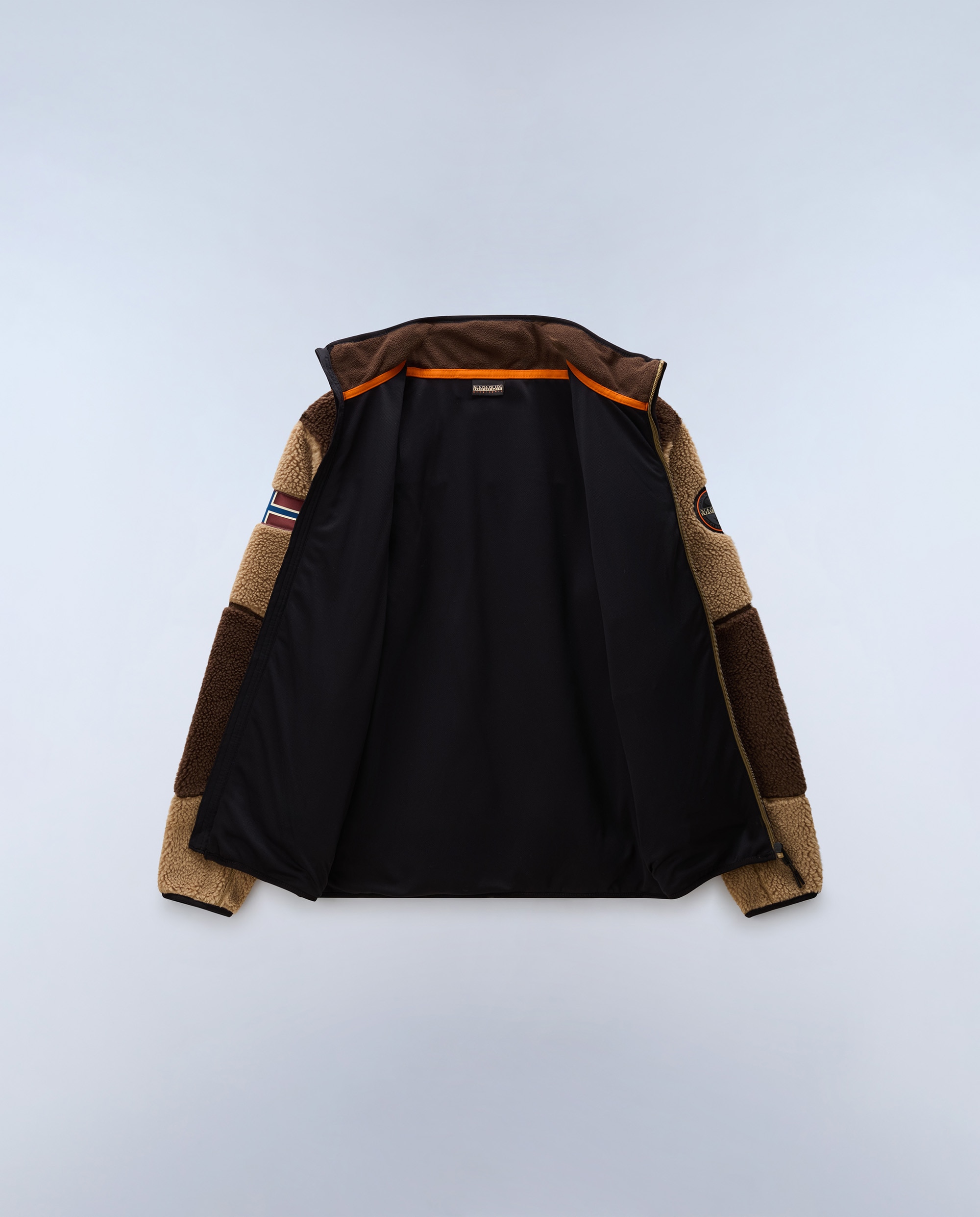 Sudadera de forro polar de hombre yupik fz con cremallera con cuello alto - Napapijri - Marrón Marrón-7