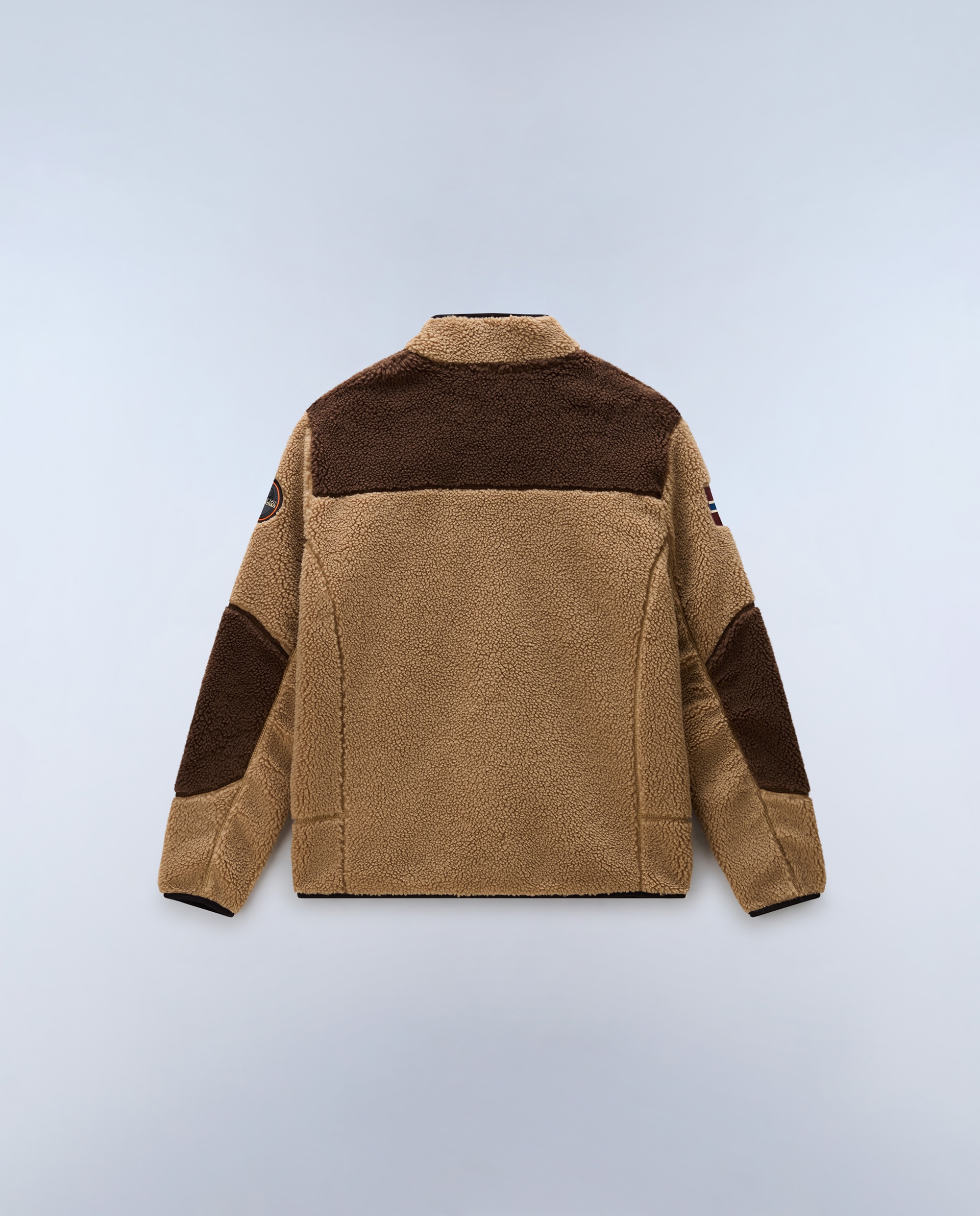 Sudadera de forro polar de hombre yupik fz con cremallera con cuello alto - Napapijri - Marrón Marrón-6