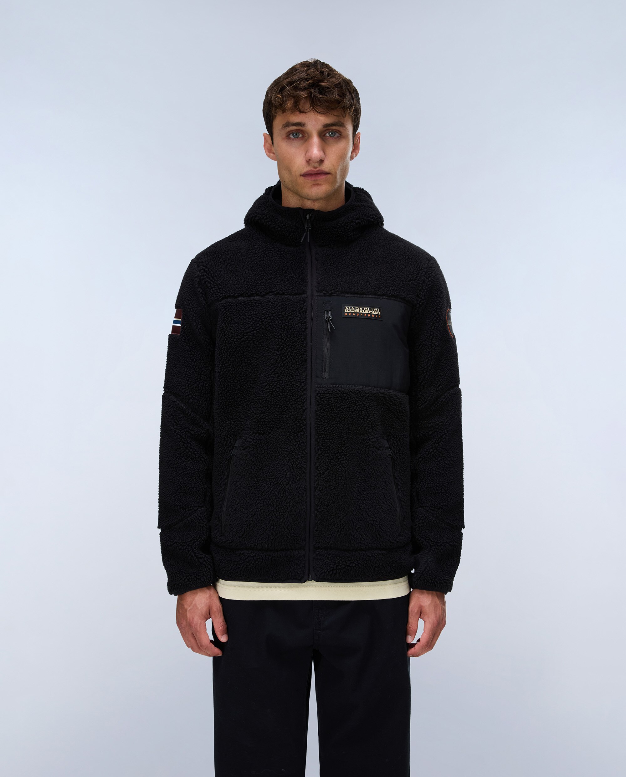 Imagen 0 de Sudadera de forro polar de hombre yupik fzh con cremallera y con capucha Negro