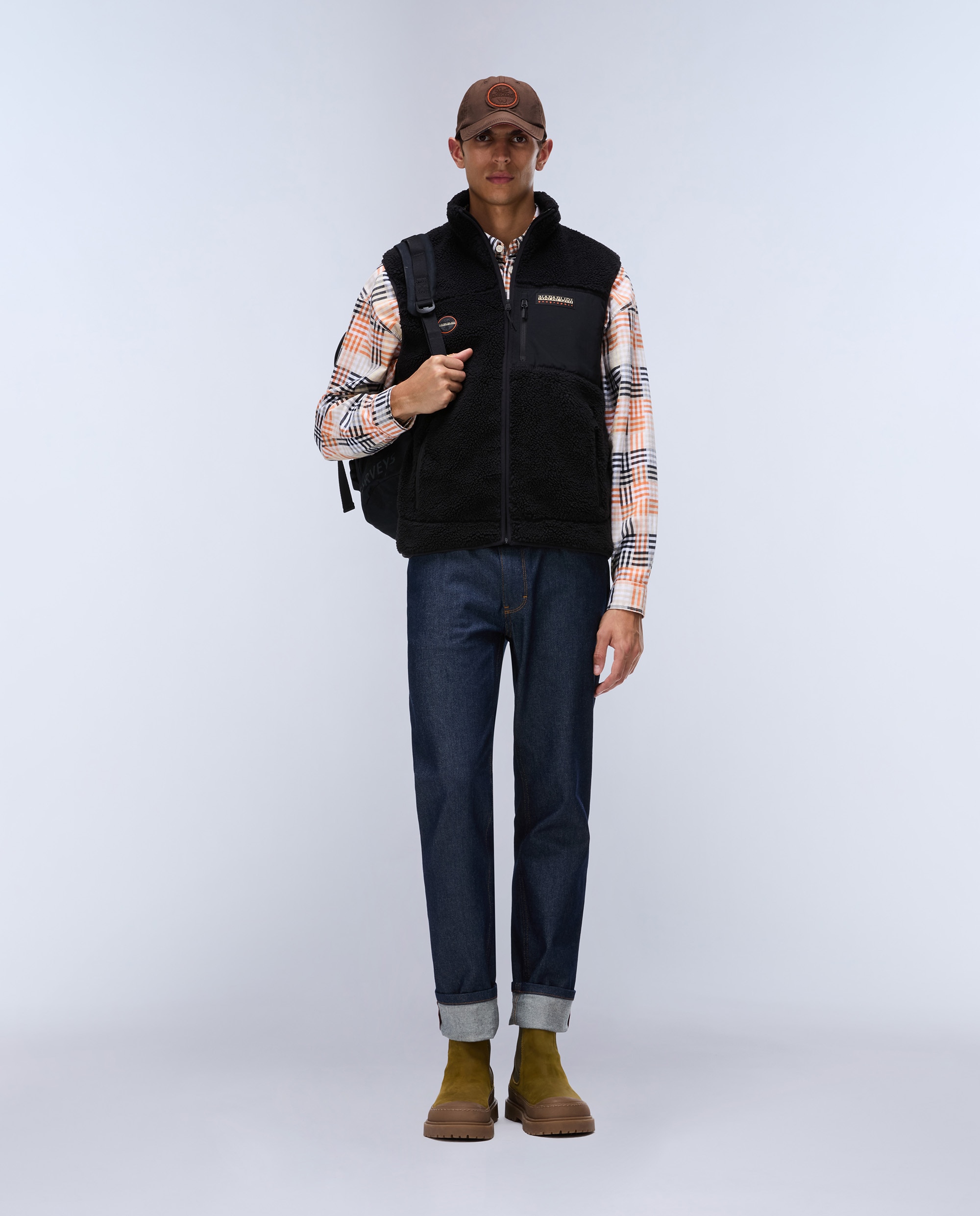 Chaleco forro polar de hombre yupik v con cremallera - Napapijri - Negro Negro-1