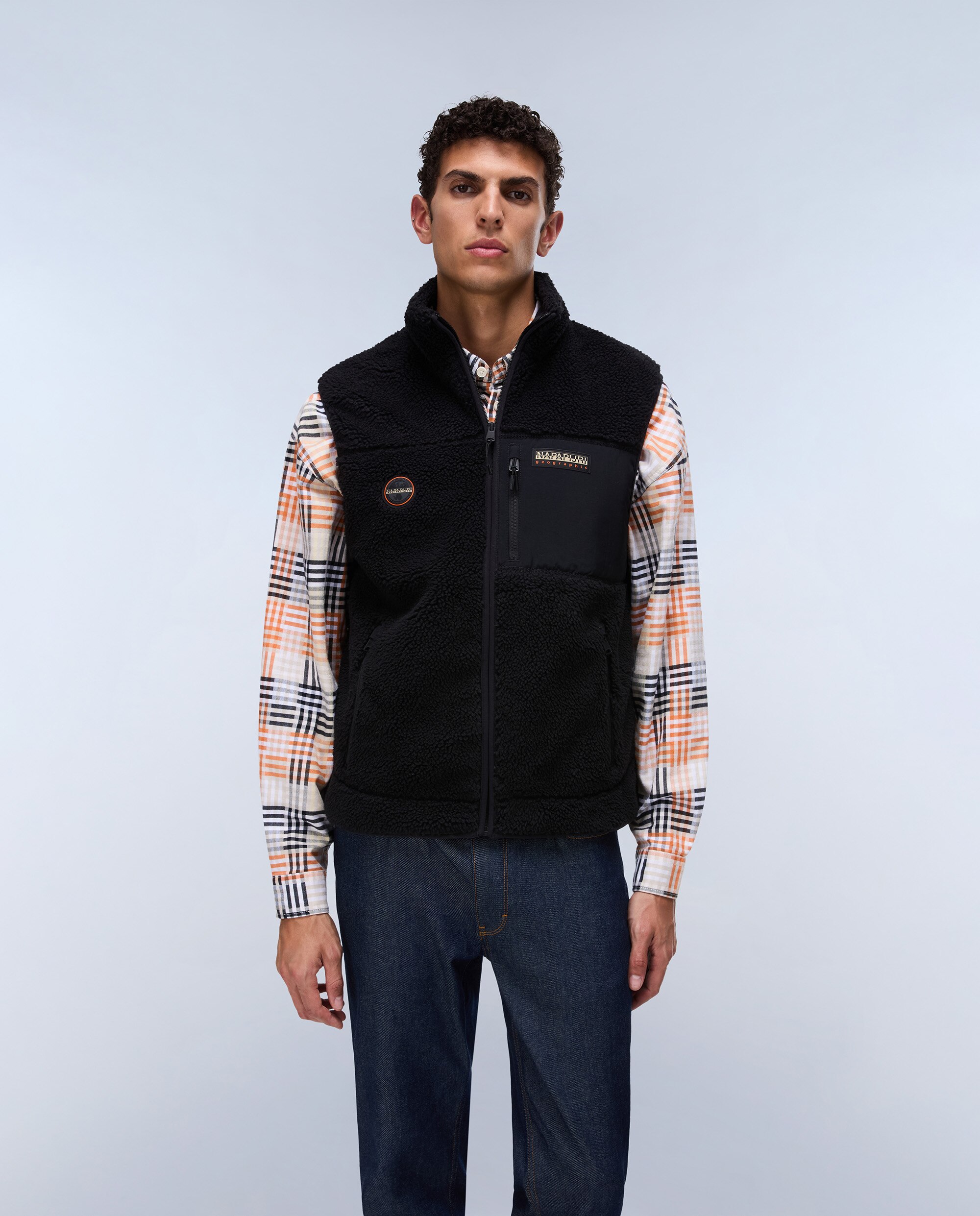 Chaleco forro polar de hombre yupik v con cremallera - Napapijri - Negro Negro-2