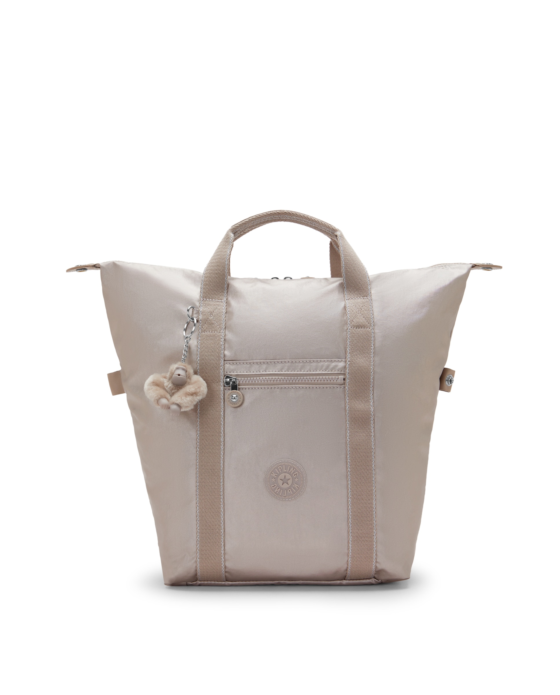 Mochila mediana de mujer con asa de mano y compartimento para portátil - Kipling - Piedra Piedra-1