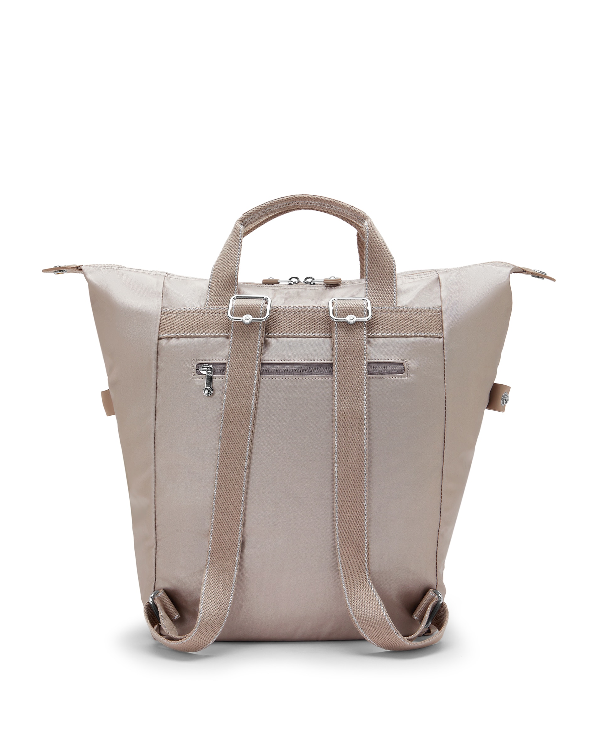 Mochila mediana de mujer con asa de mano y compartimento para portátil - Kipling - Piedra Piedra-3