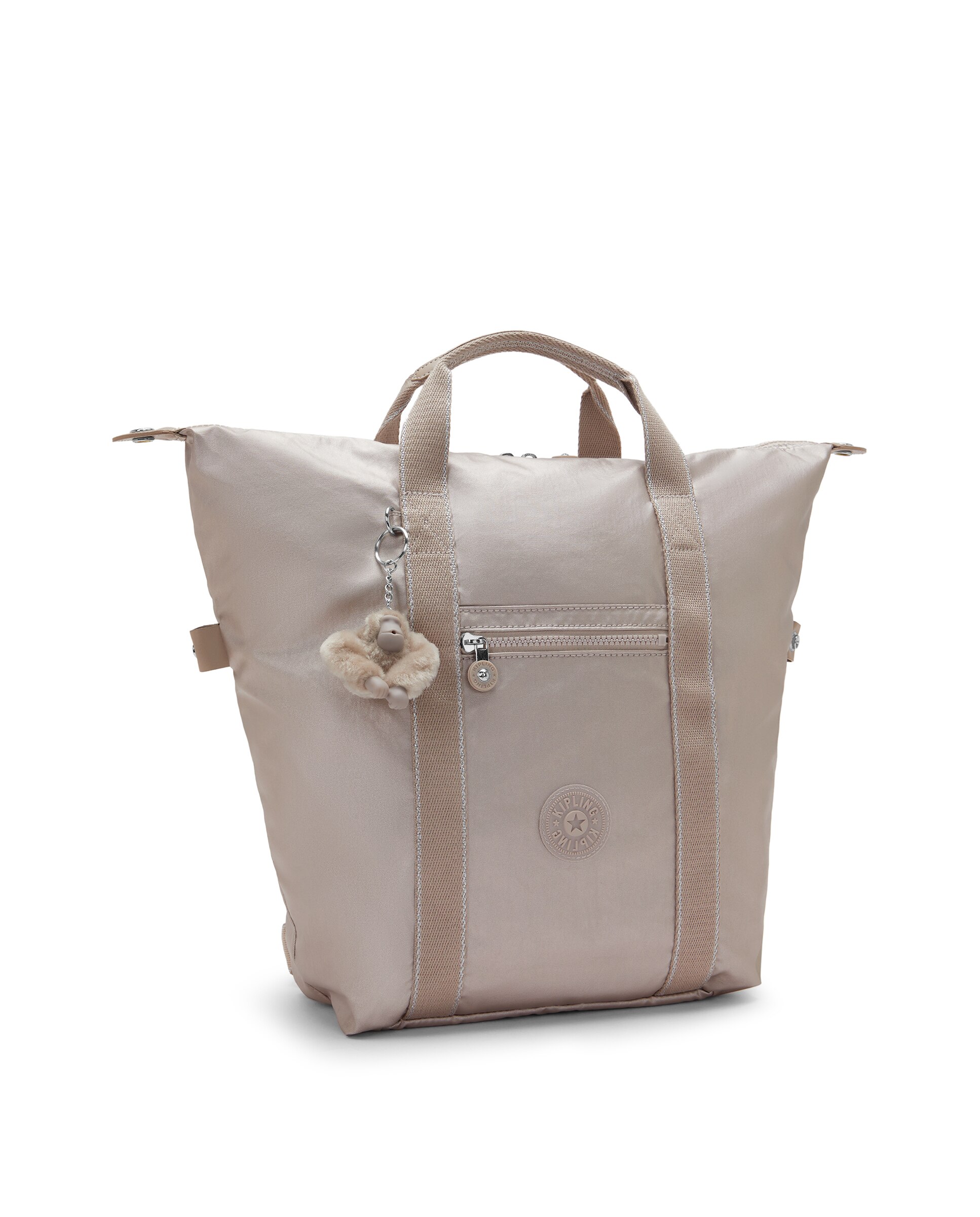 Mochila mediana de mujer con asa de mano y compartimento para portátil - Kipling - Piedra Piedra-4