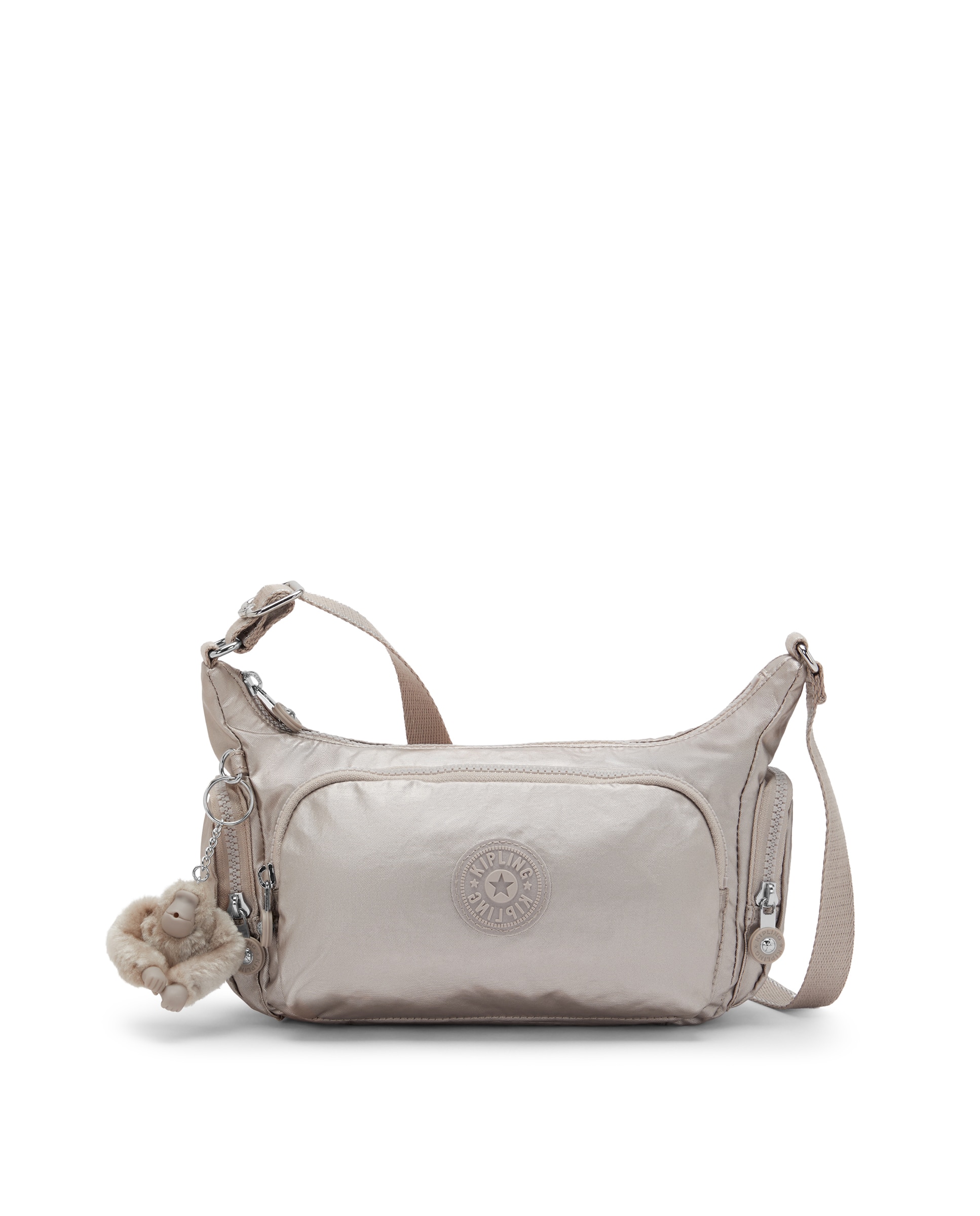 Bandolera pequeña de mujer con bolsillos externos y asa regulable - Kipling - Piedra Piedra-1