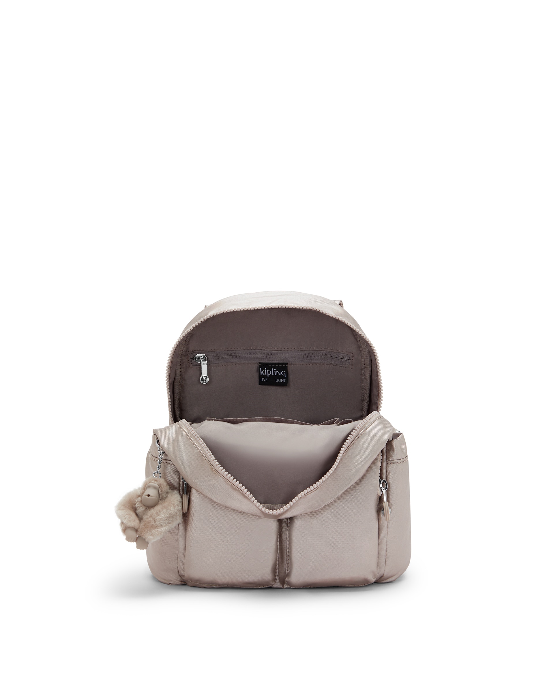 Mochila mini de mujer con bolsillos externos - Kipling - Piedra Piedra-2
