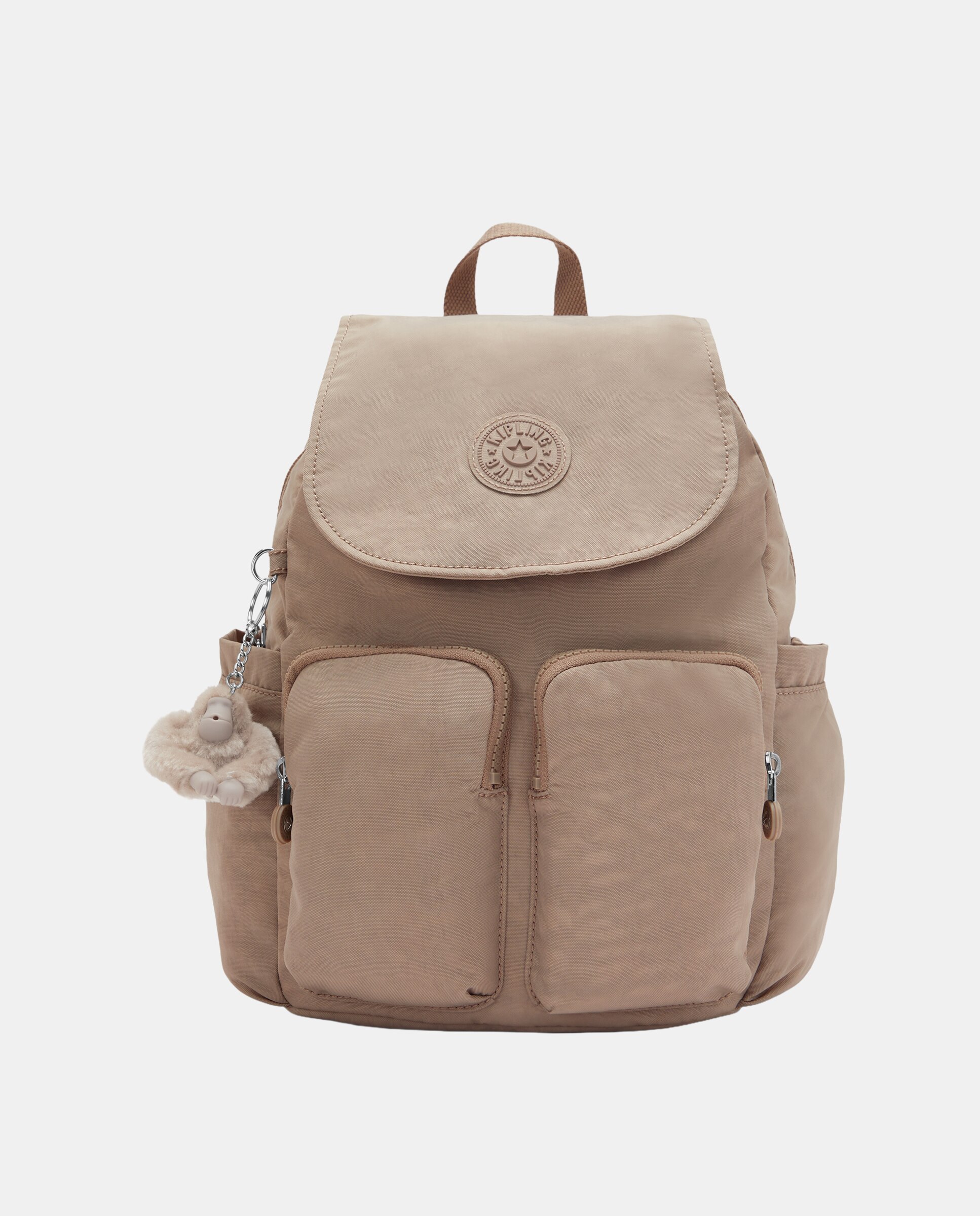 Imagen 0 de Mochila de mujer city pocket s pequeña con bolsillos externos Beige