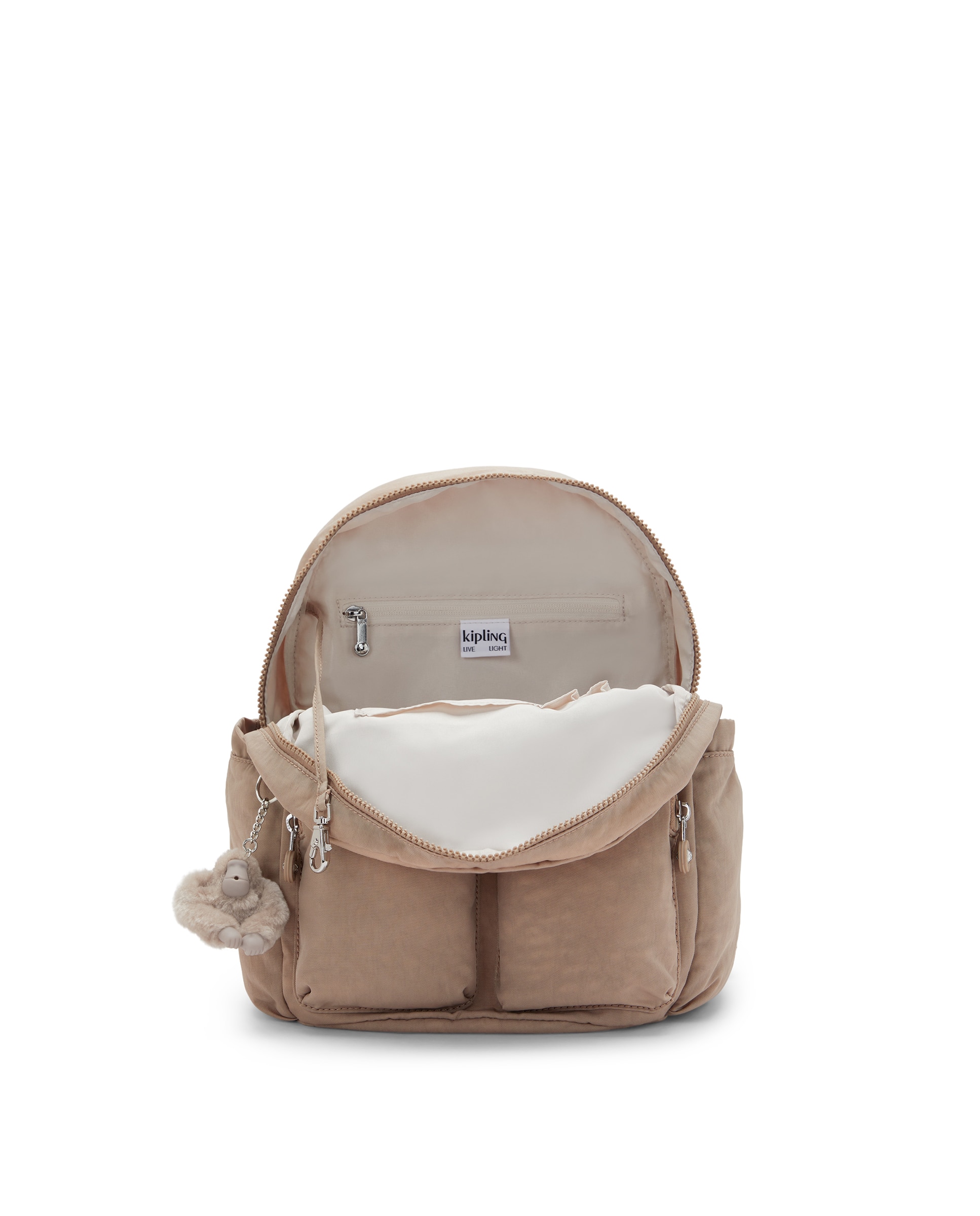 Mochila de mujer city pocket s pequeña con bolsillos externos - Kipling - Beige Beige-2