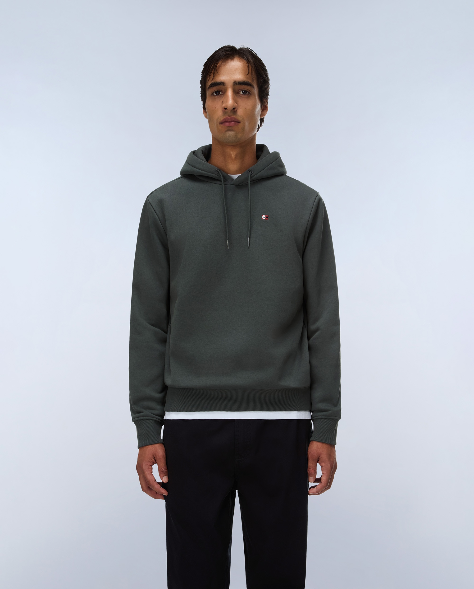 Sudadera de hombre balis h wint con capucha - Napapijri - Verde grisáceo Verde grisáceo-1