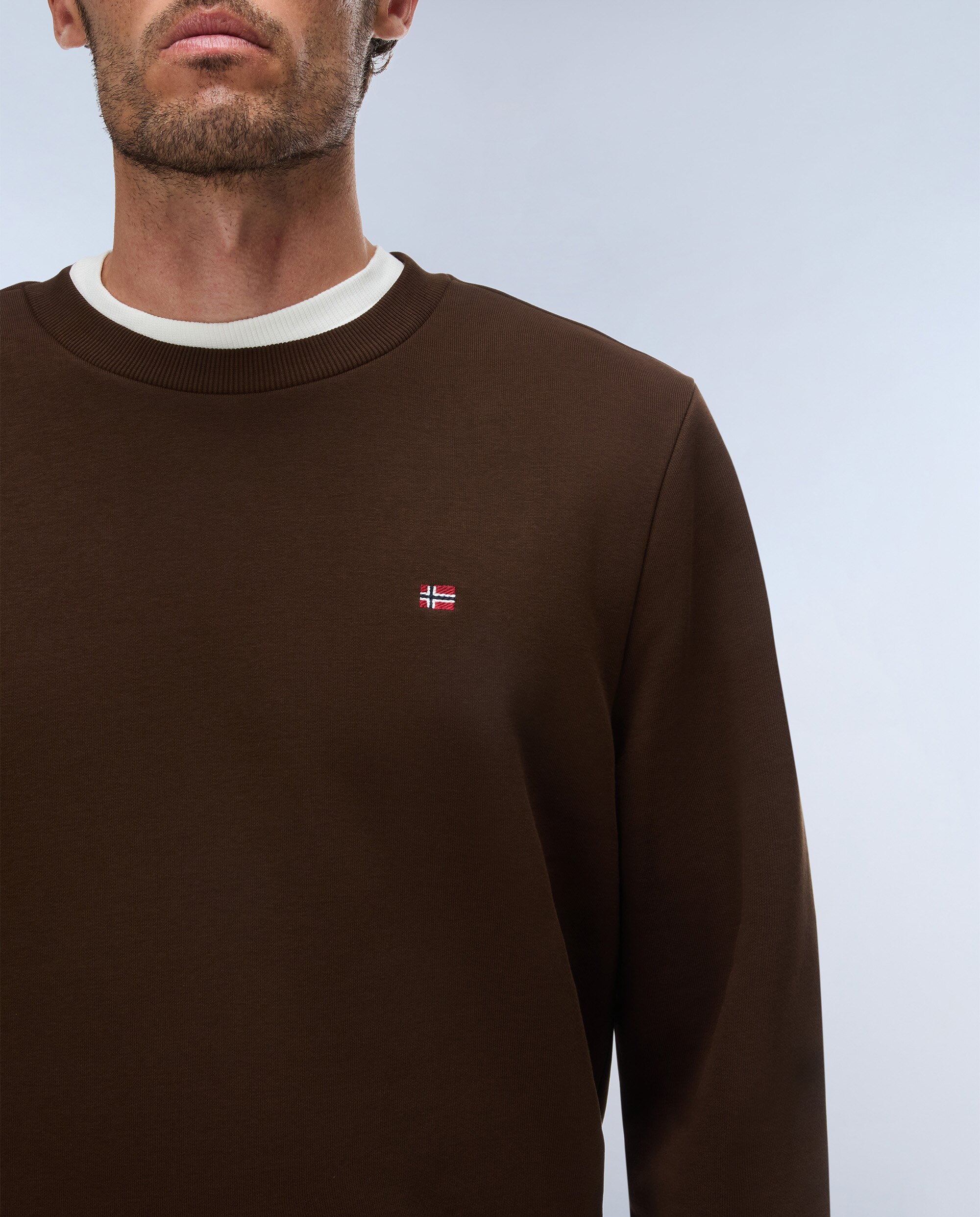 Sudadera de hombre balis c wint con cuello redondo - Napapijri - Marrón chocolate Marrón chocolate-3