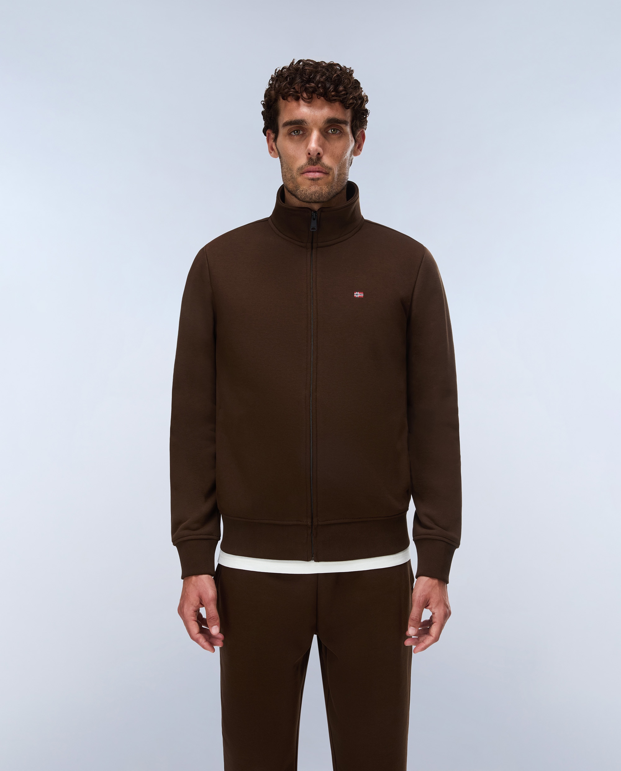 Sudadera de hombre balis fz win con cremallera completa - Napapijri - Marrón chocolate Marrón chocolate-1