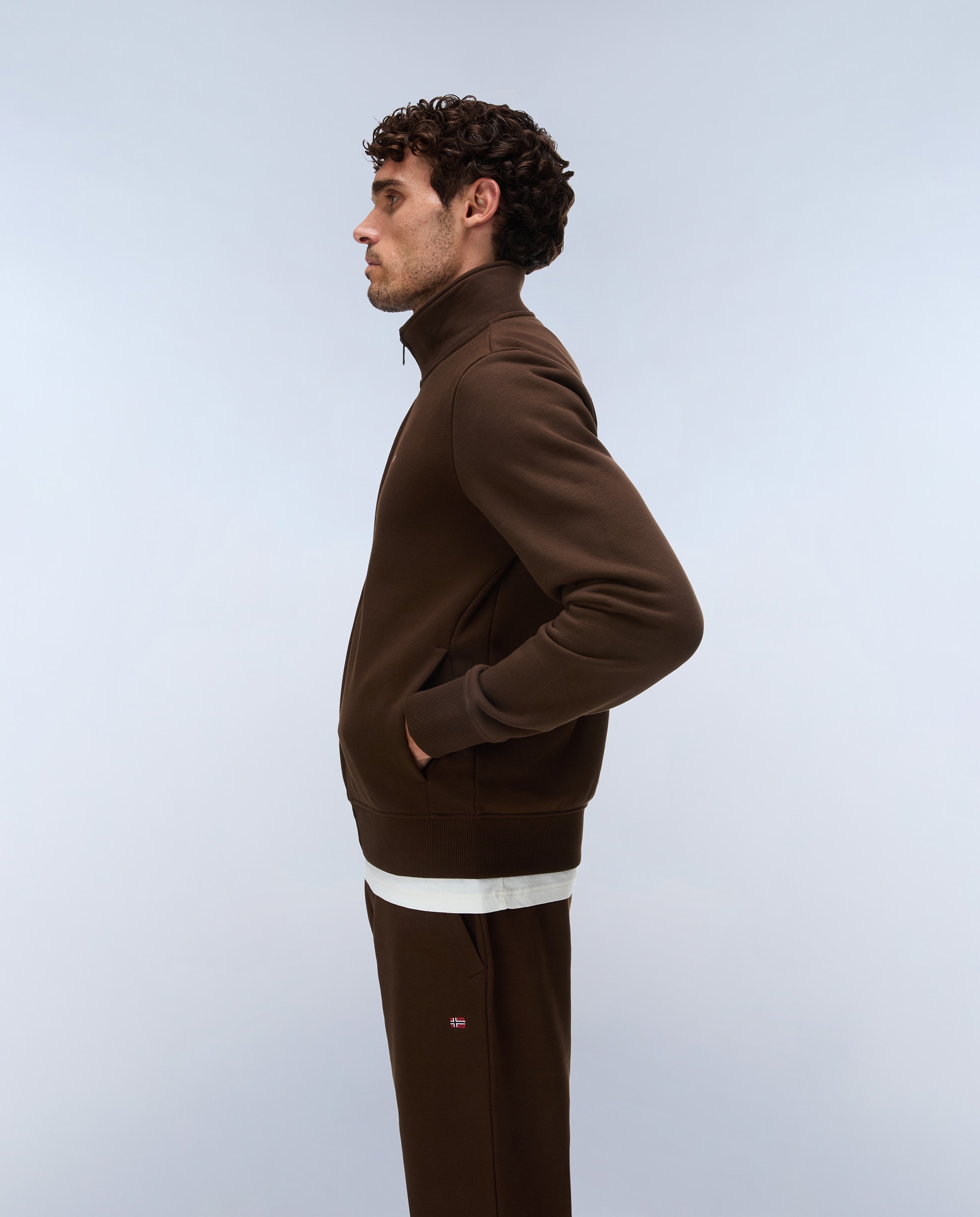 Sudadera de hombre balis fz win con cremallera completa - Napapijri - Marrón chocolate Marrón chocolate-2