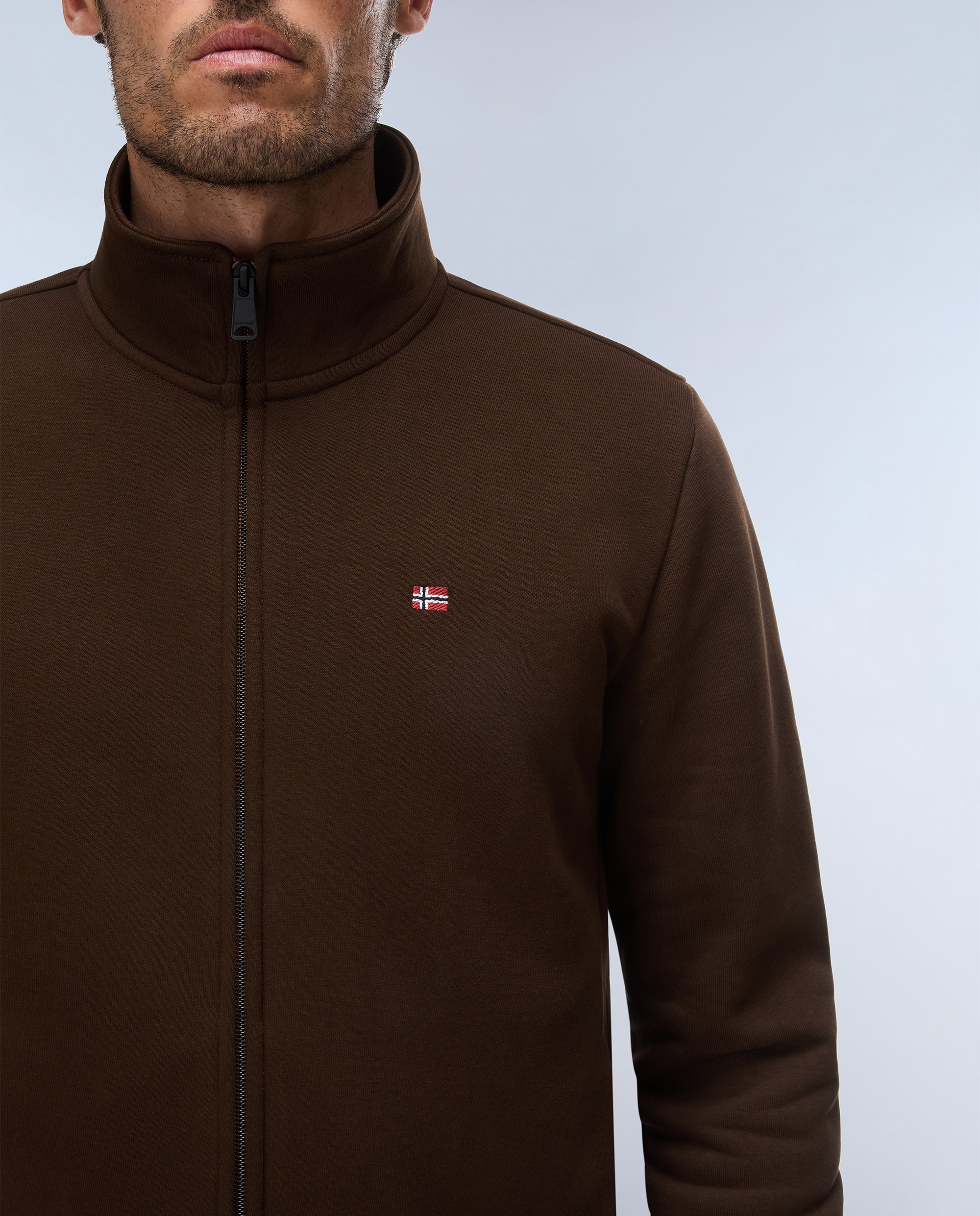 Sudadera de hombre balis fz win con cremallera completa - Napapijri - Marrón chocolate Marrón chocolate-4