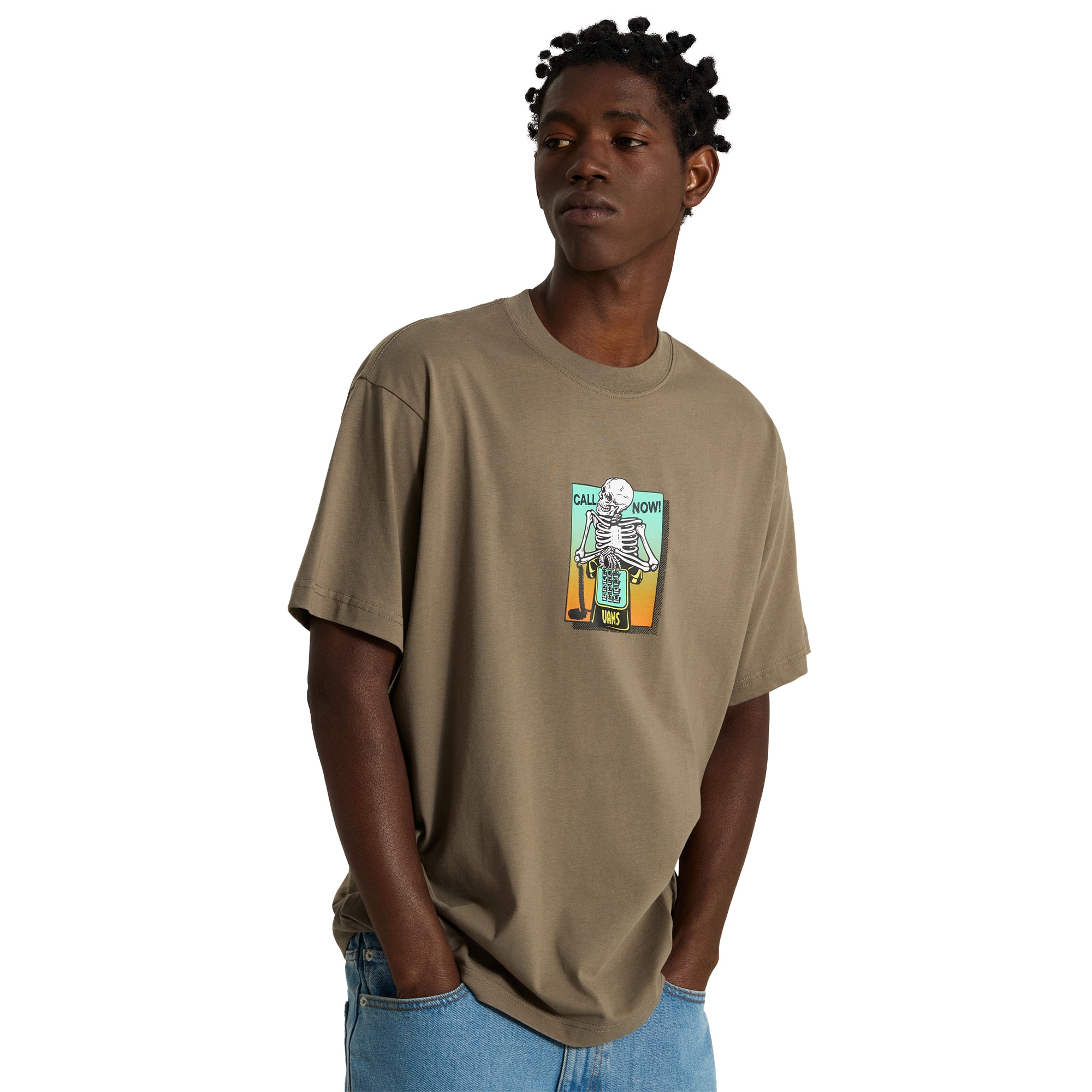 Imagen 3 de Camiseta de hombre Call Now SS Tee Vans - Marrón piedra Marrón piedra