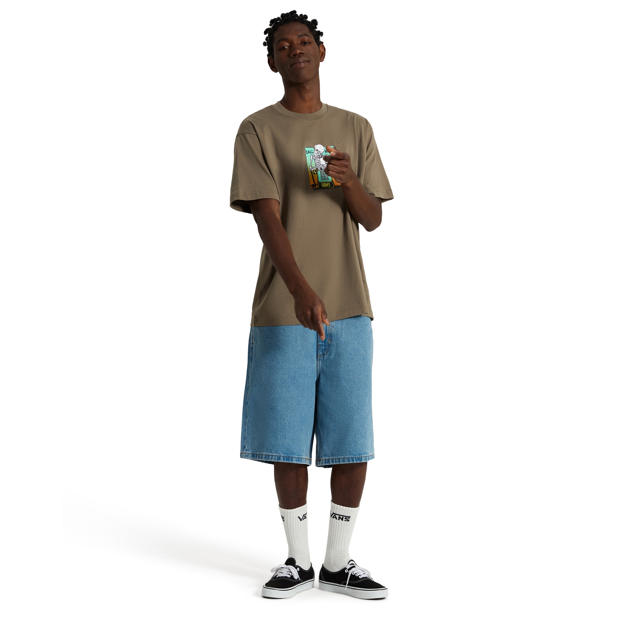 Imagen 4 de Camiseta de hombre Call Now SS Tee Vans - Marrón piedra Marrón piedra