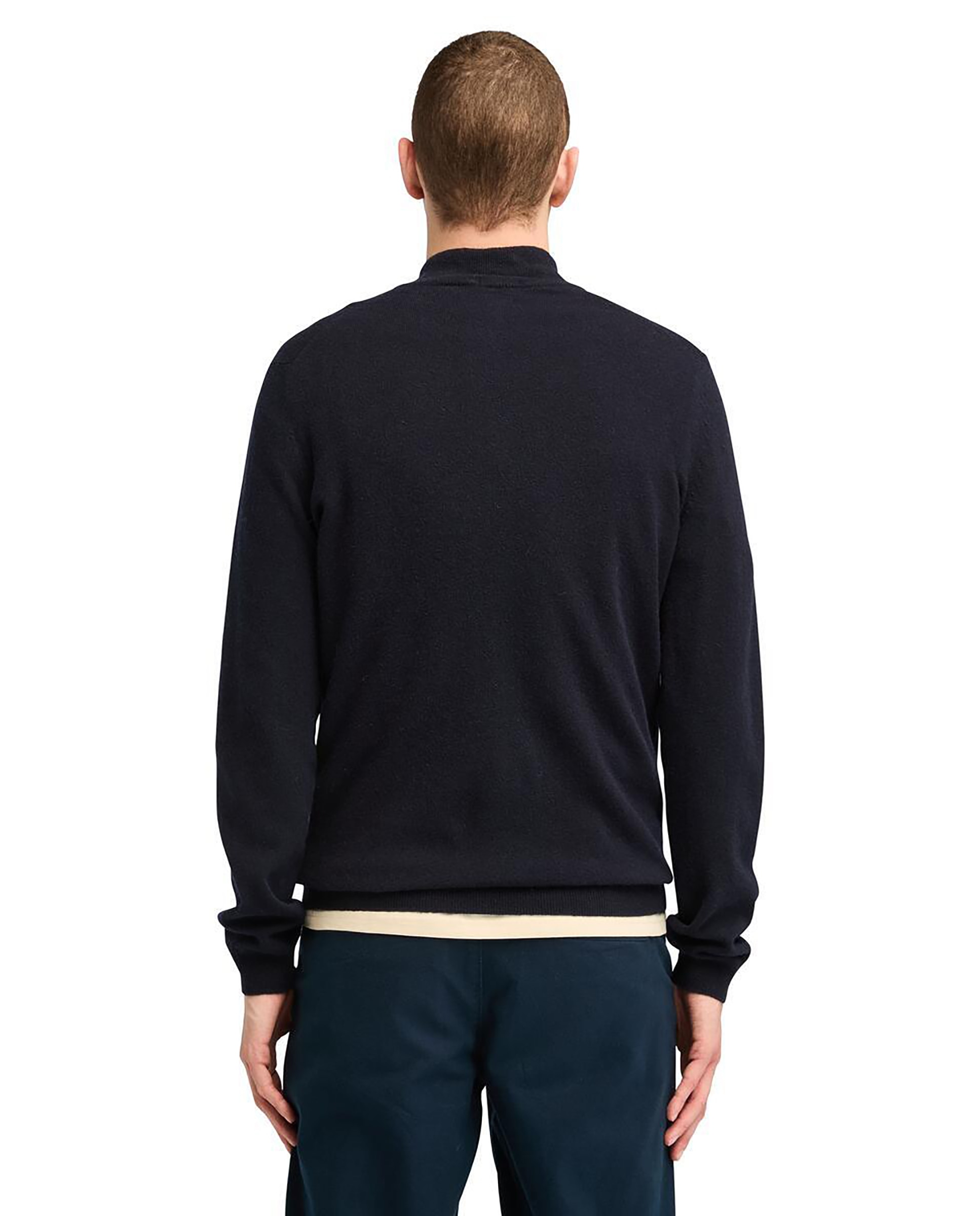Imagen 4 de Jersey de hombre de lana merina de media cremallera - Timberland - Azul oscuro Azul oscuro