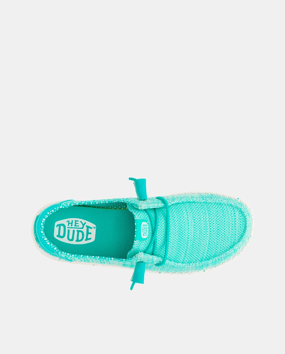 Zapatillas de cordones de mujer en malla elástica - HeyDude - Turquesa Turquesa-6