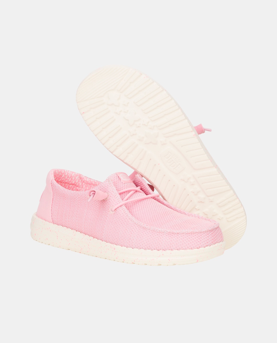 Imagen 3 de Zapatillas de cordones de mujer en malla elástica - Rosa Rosa