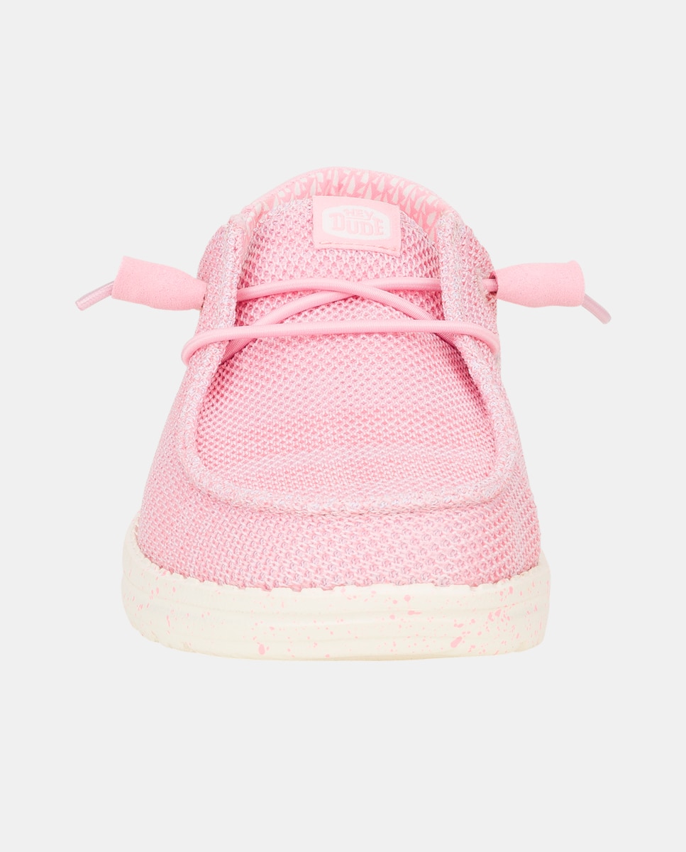 Imagen 4 de Zapatillas de cordones de mujer en malla elástica - Rosa Rosa