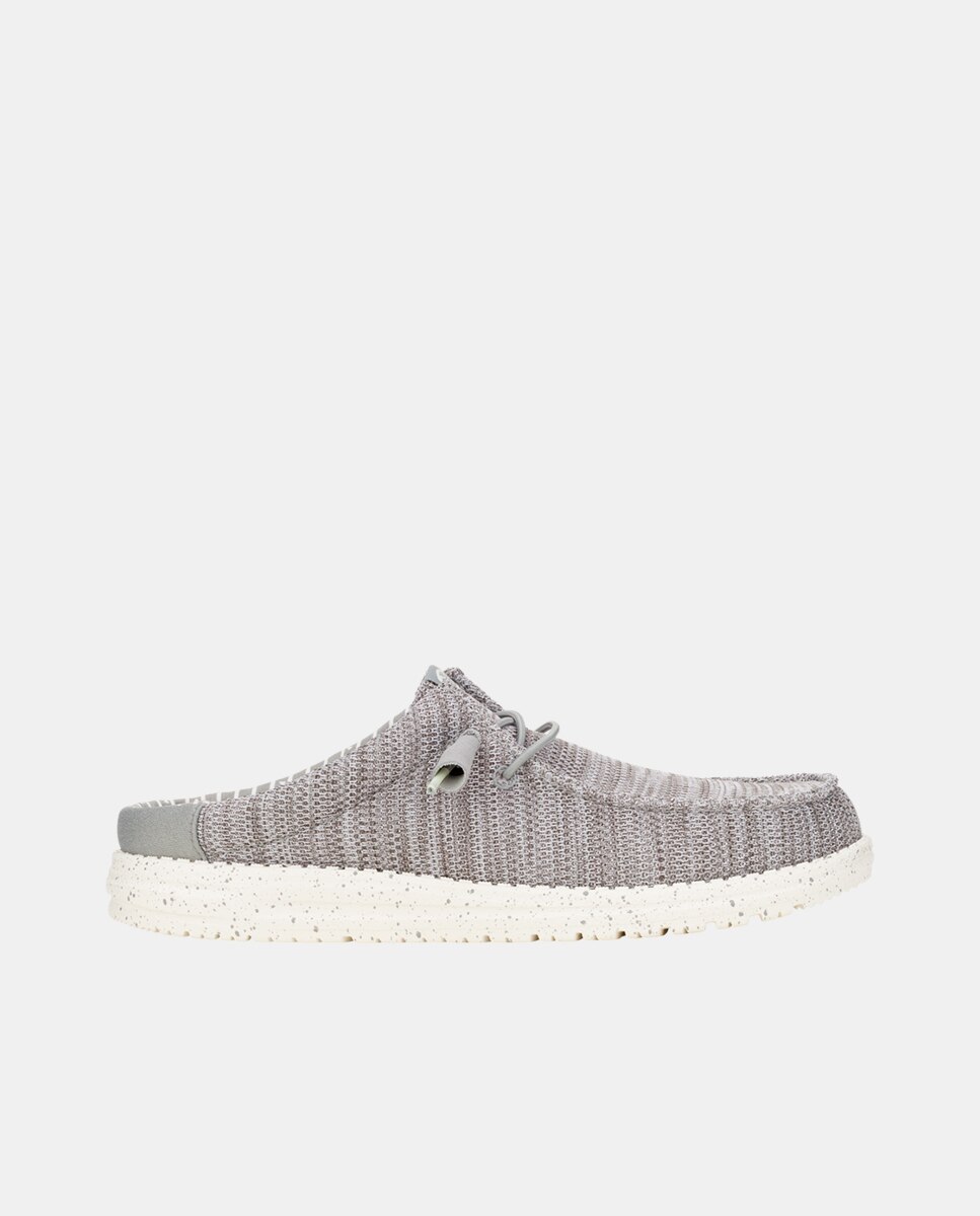 Zueco de hombre en malla elástica - HeyDude - Gris Gris-1
