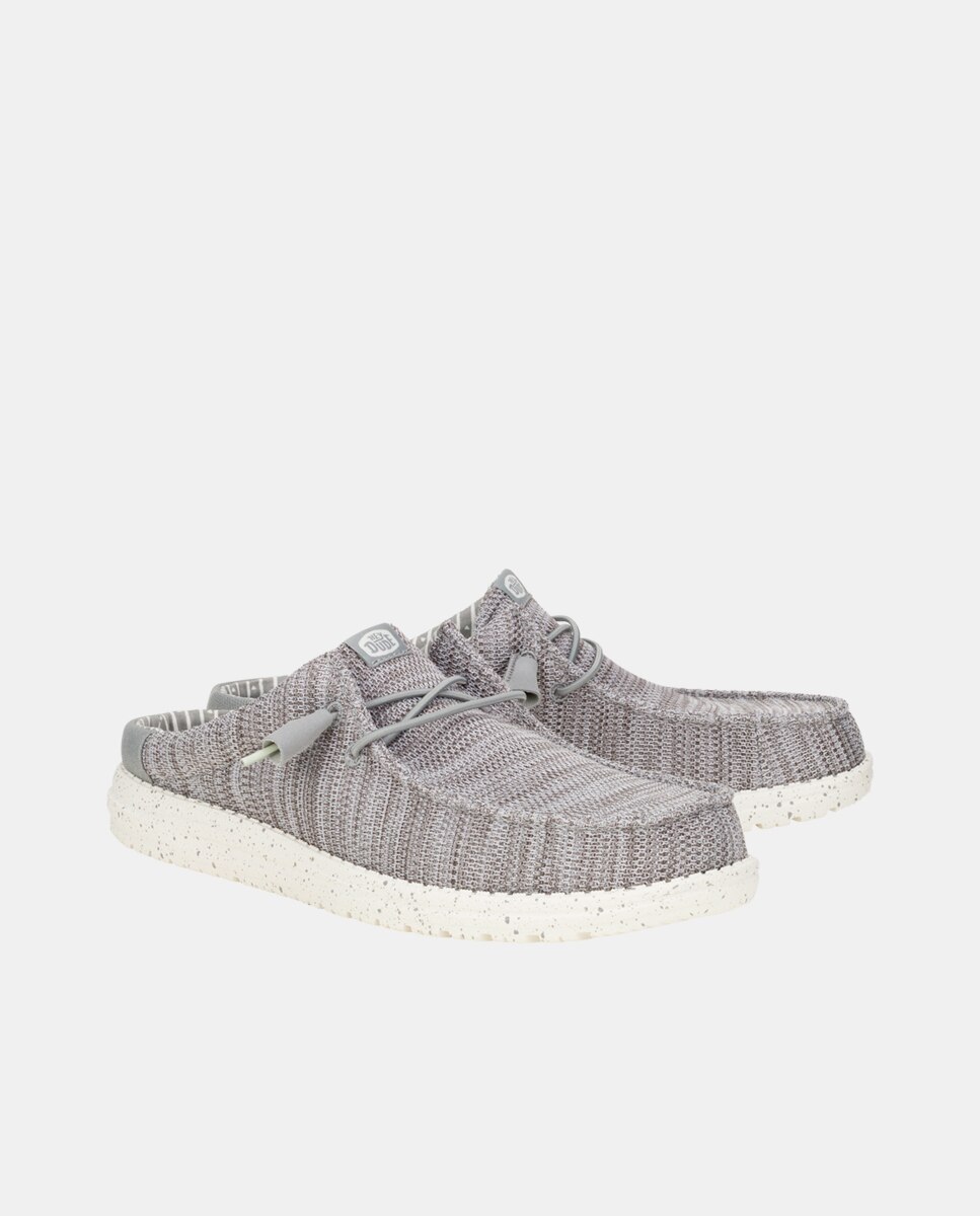 Zueco de hombre en malla elástica - HeyDude - Gris Gris-2
